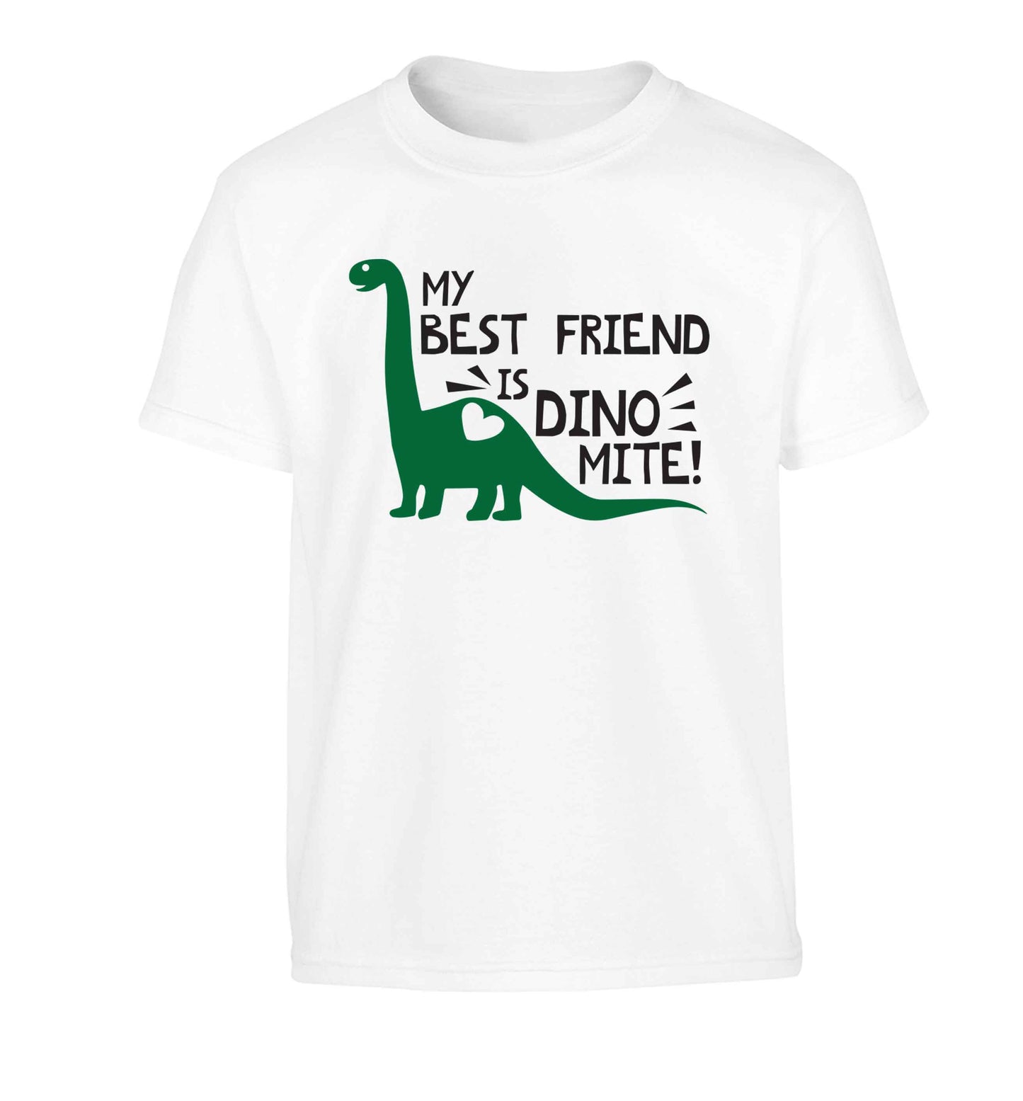 My best friend is dinomite! Children's white Tshirt 12-13 Years