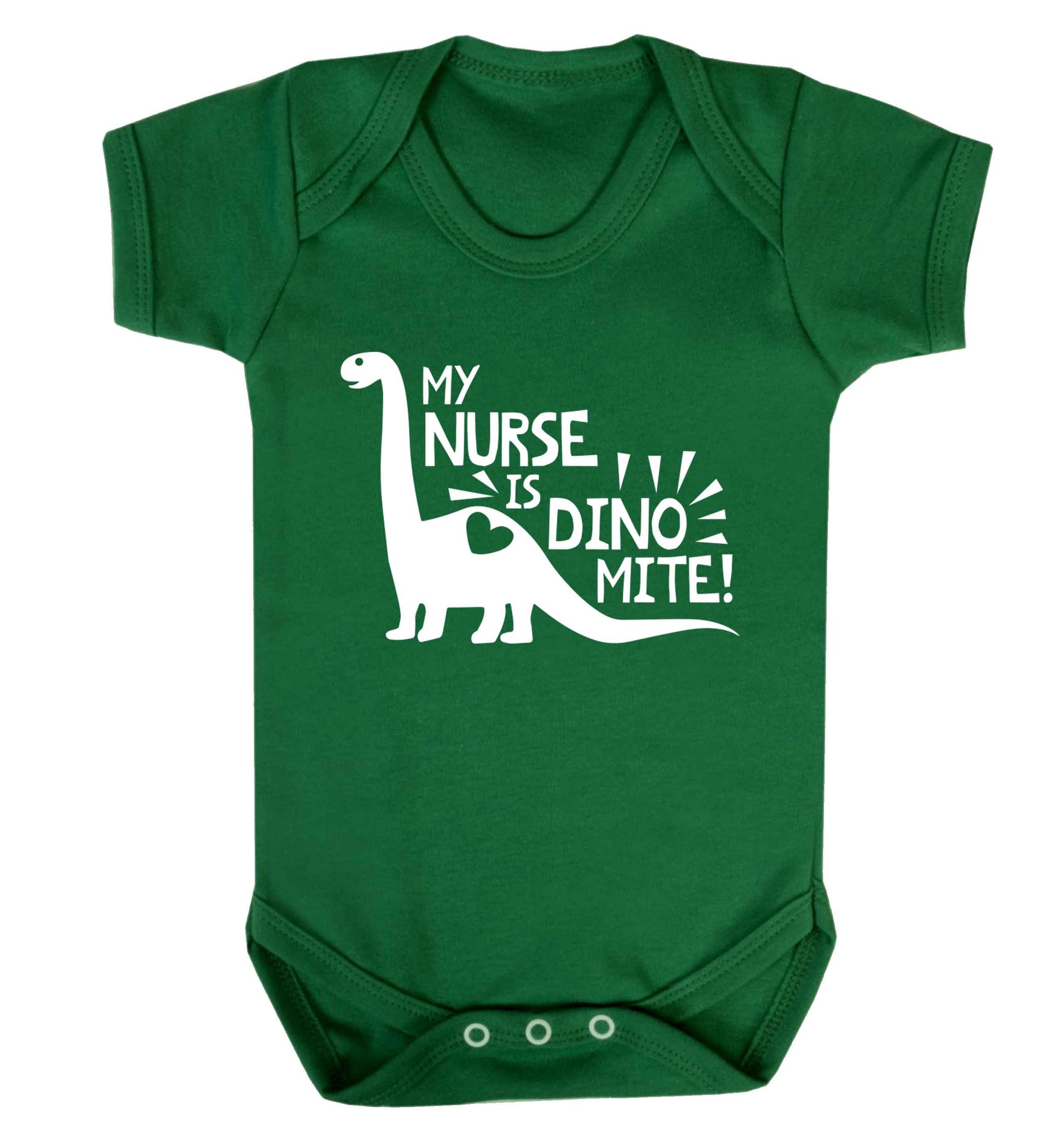 My nurse is dinomite! Baby Vest green 18-24 months