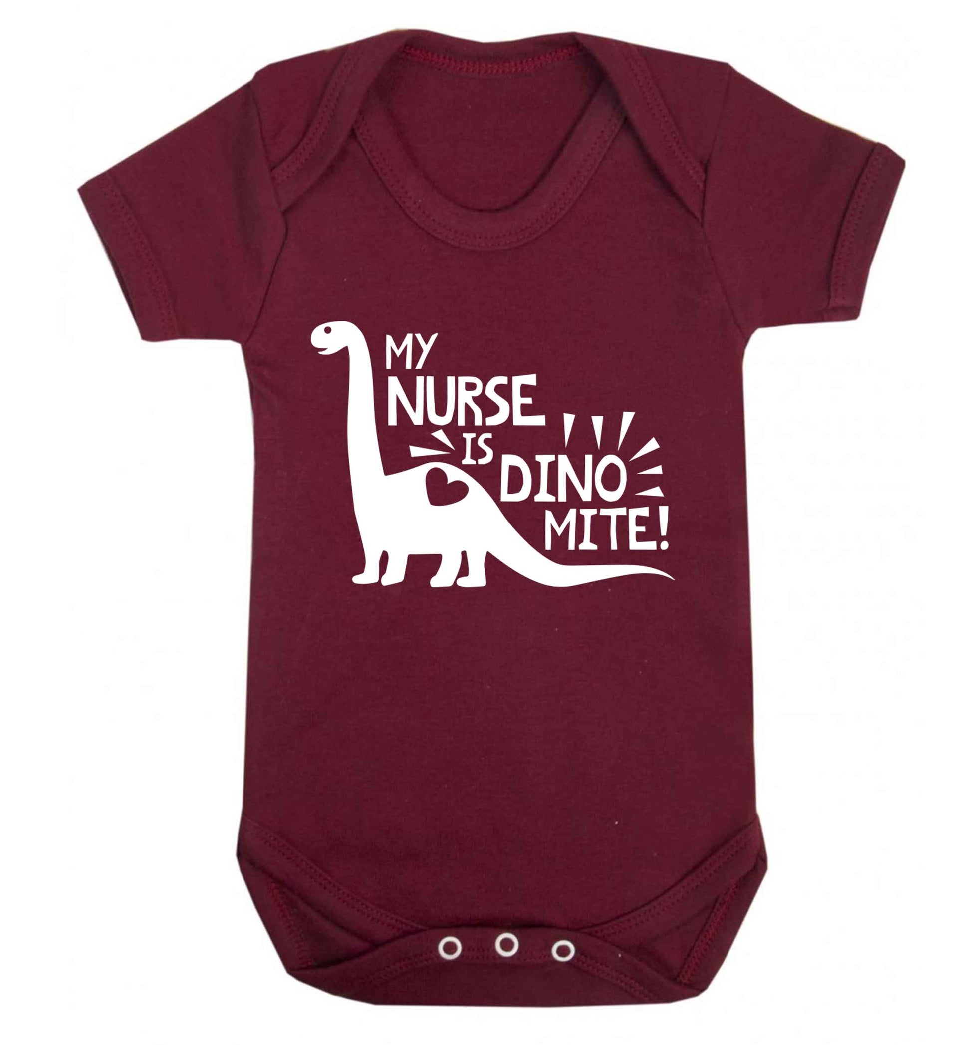 My nurse is dinomite! Baby Vest maroon 18-24 months
