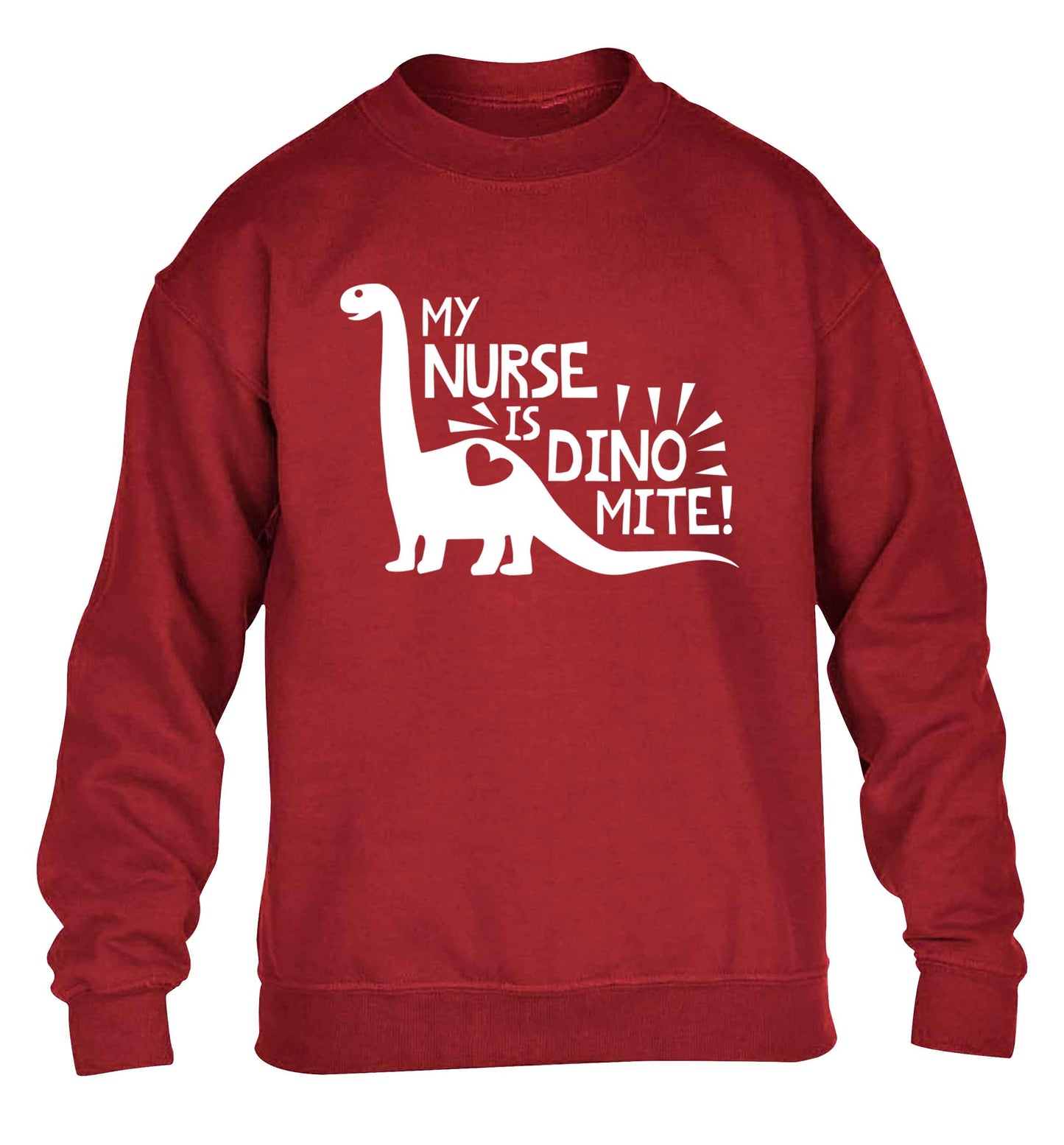 My nurse is dinomite! children's grey sweater 12-13 Years
