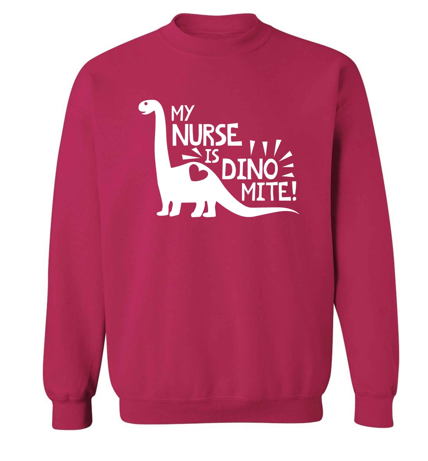My nurse is dinomite! Adult's unisex pink Sweater 2XL