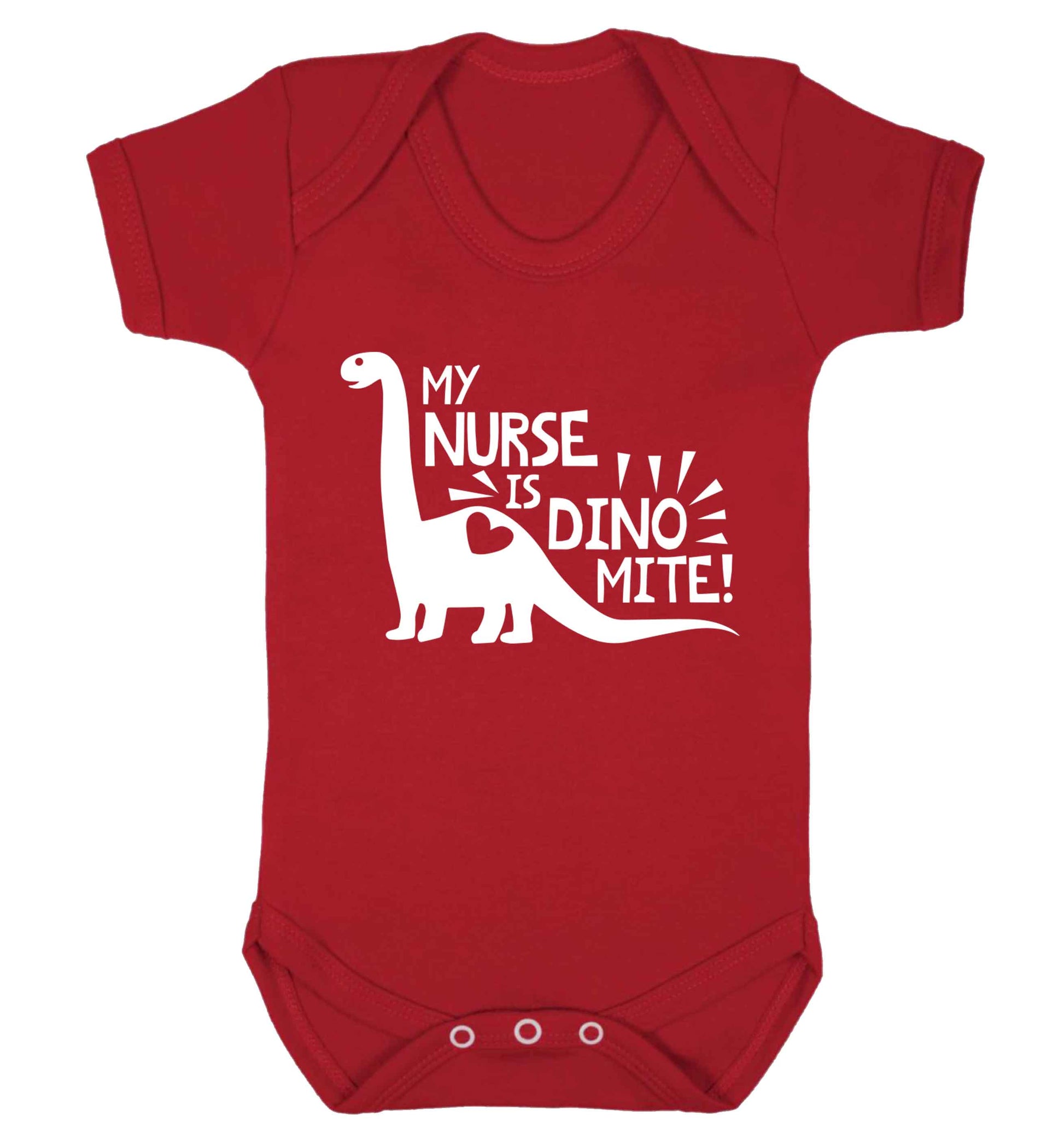 My nurse is dinomite! Baby Vest red 18-24 months