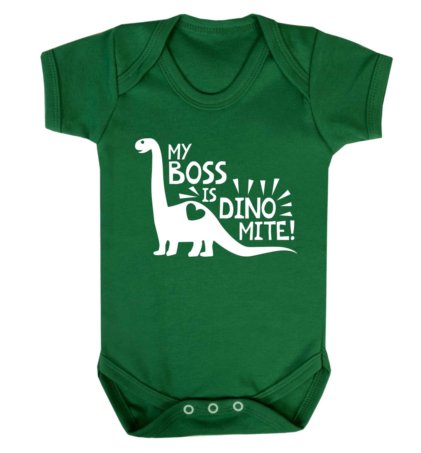 My boss is dinomite! Baby Vest green 18-24 months