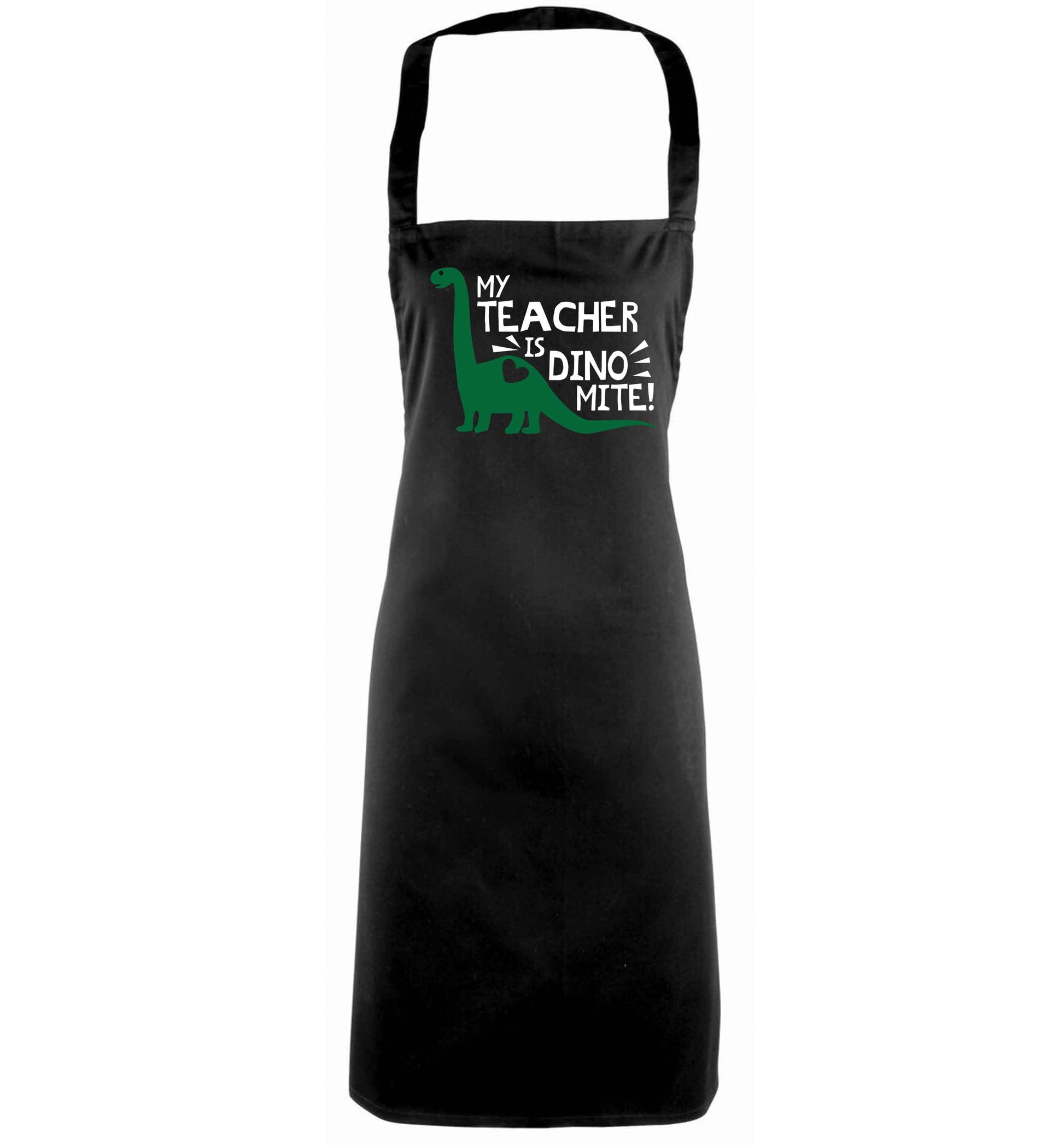 My teacher is dinomite! black apron