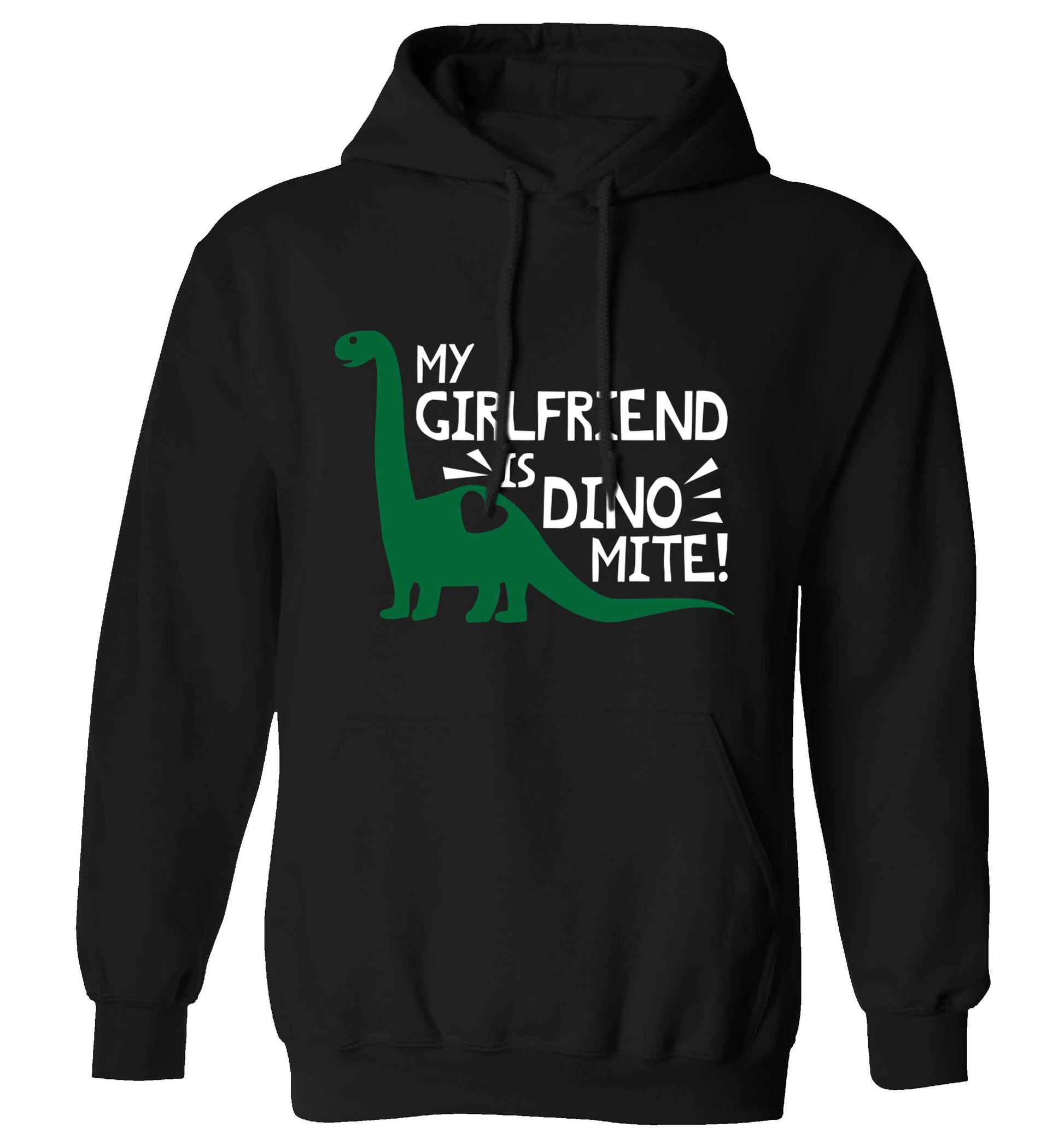 My girlfriend is dinomite! adults unisex black hoodie 2XL