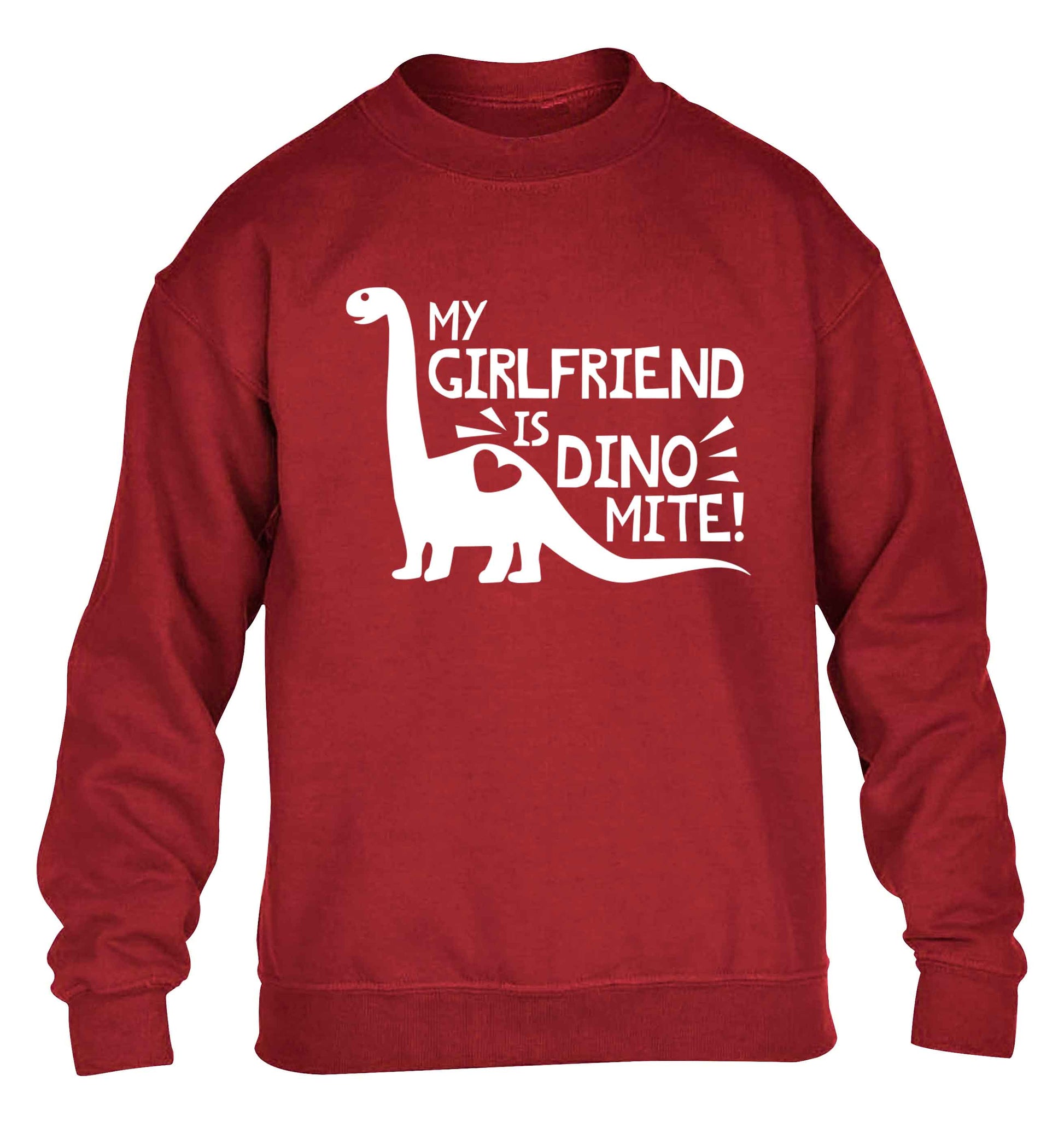 My girlfriend is dinomite! children's grey sweater 12-13 Years