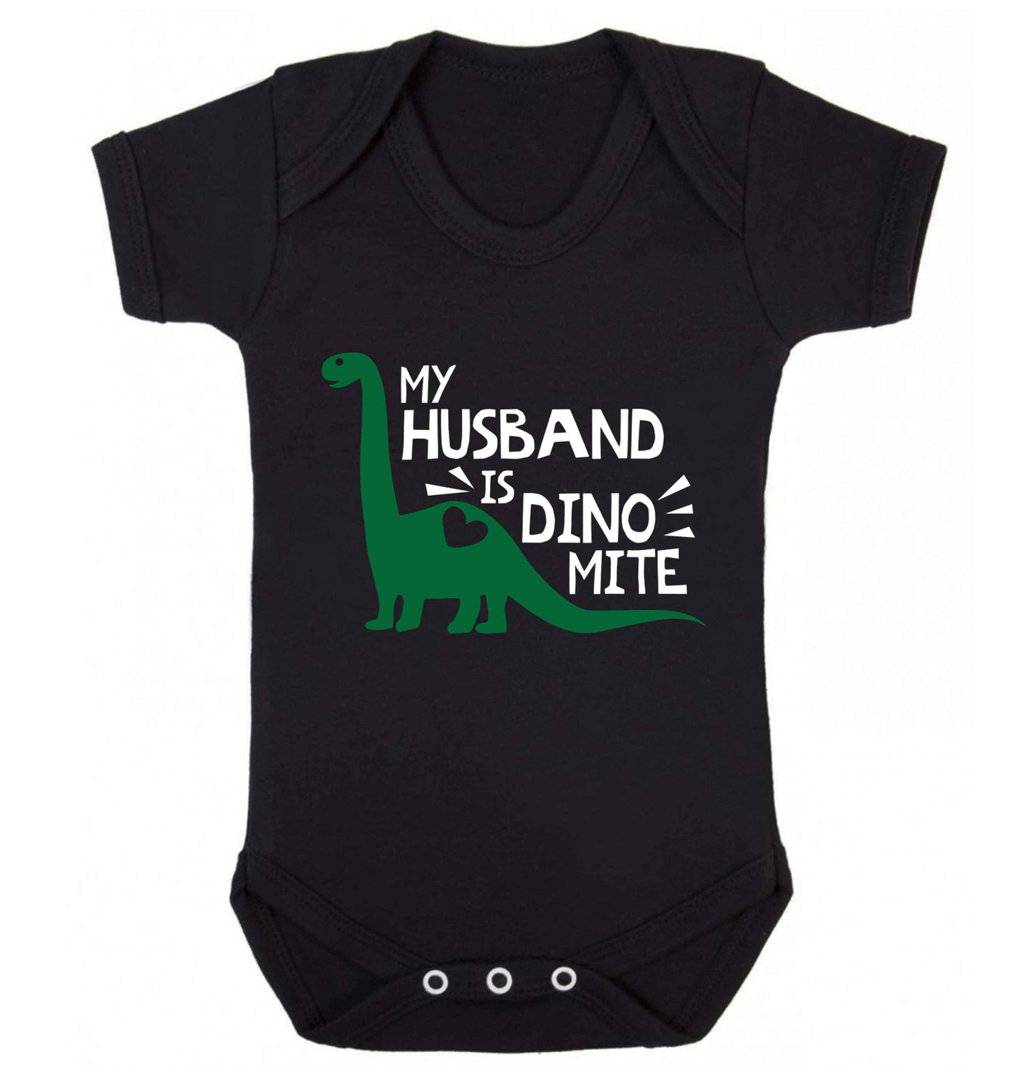 My husband is dinomite! Baby Vest black 18-24 months