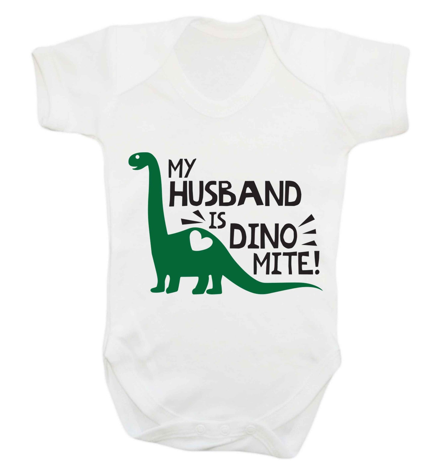 My husband is dinomite! Baby Vest white 18-24 months