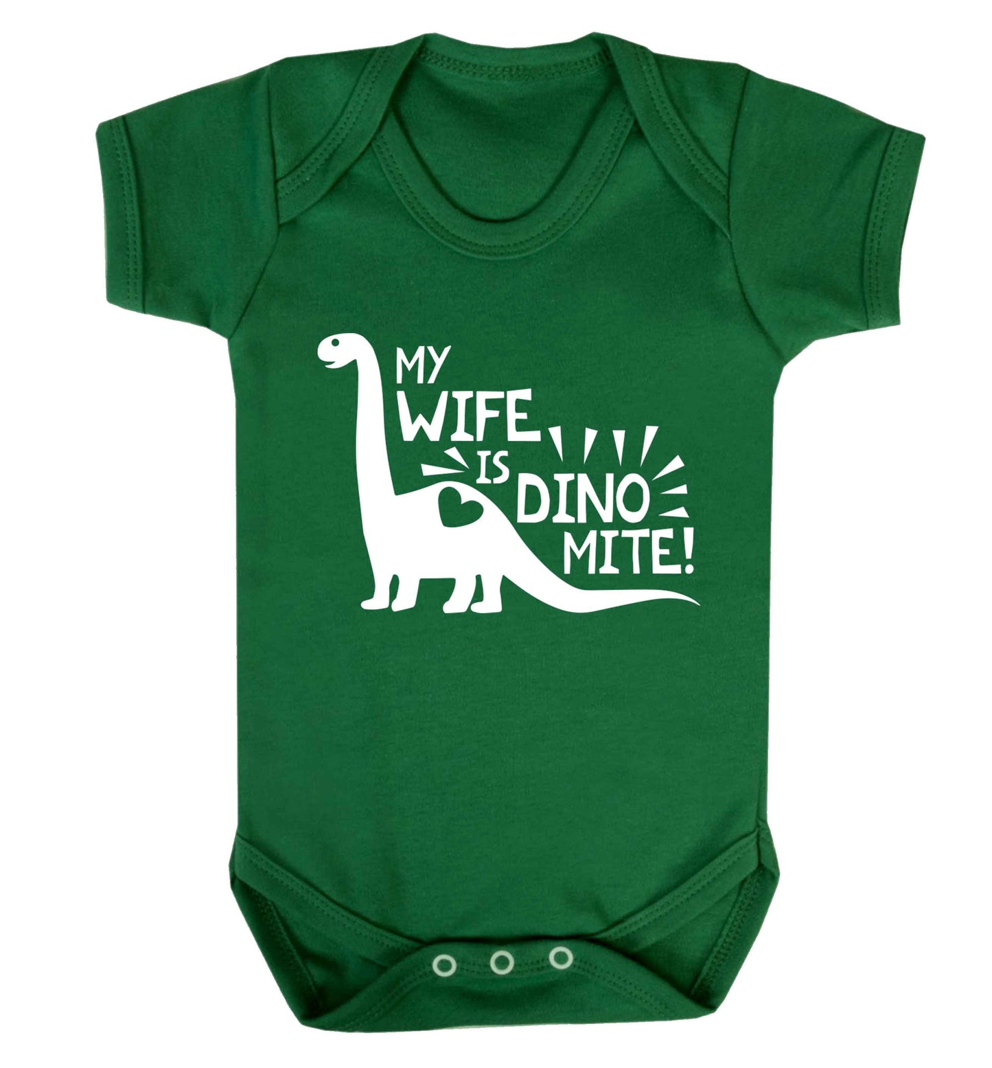 My wife is dinomite! Baby Vest green 18-24 months