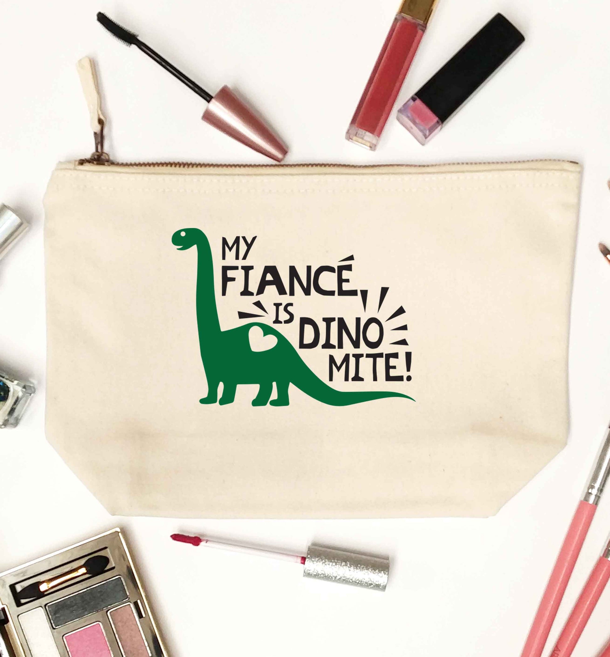My fiance is dinomite! natural makeup bag