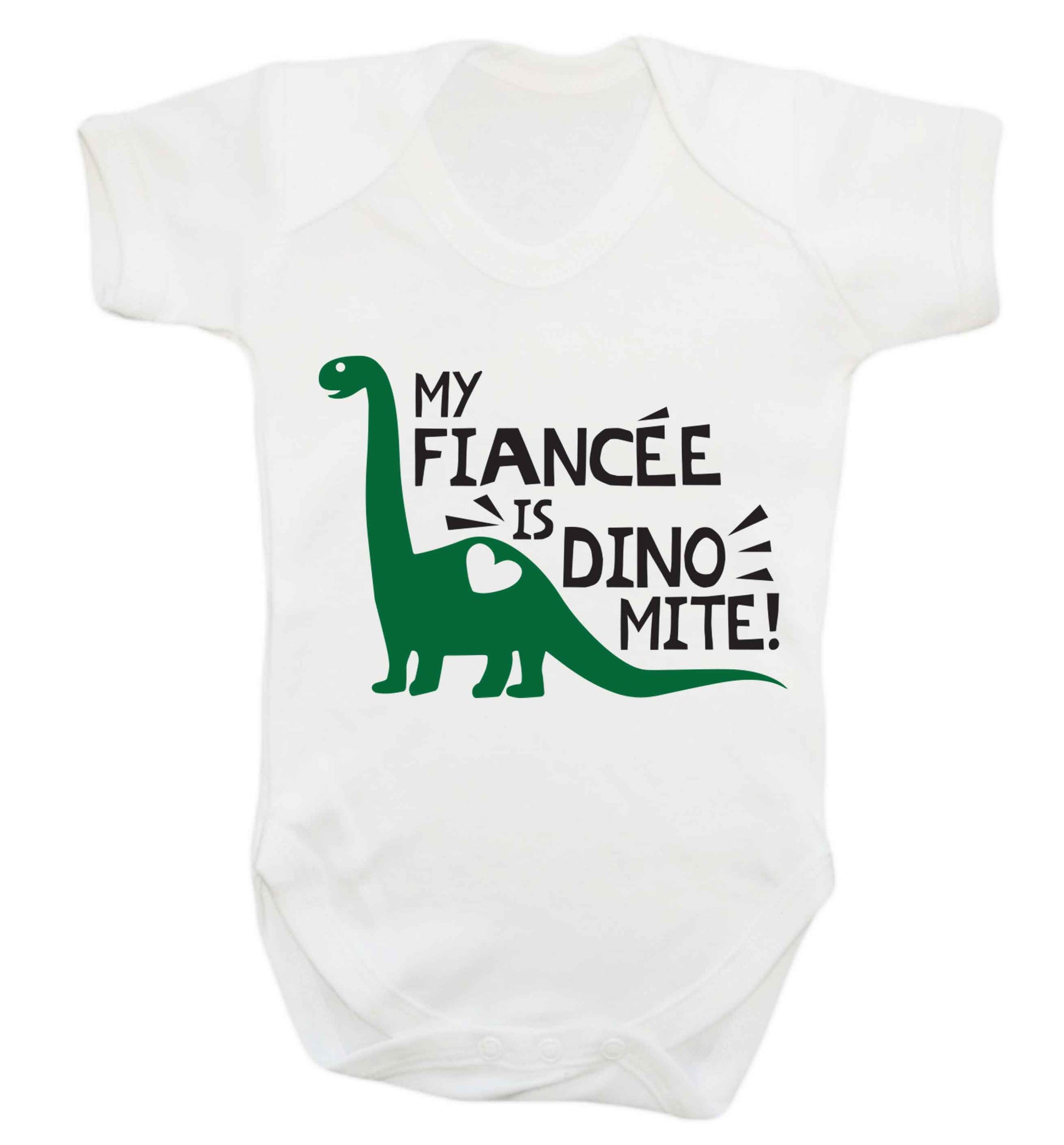 My fiancee is dinomite! Baby Vest white 18-24 months