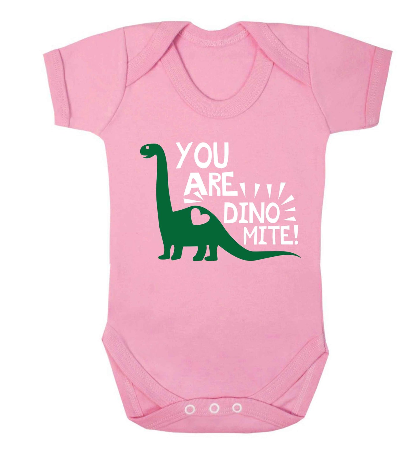 You are dinomite! Baby Vest pale pink 18-24 months