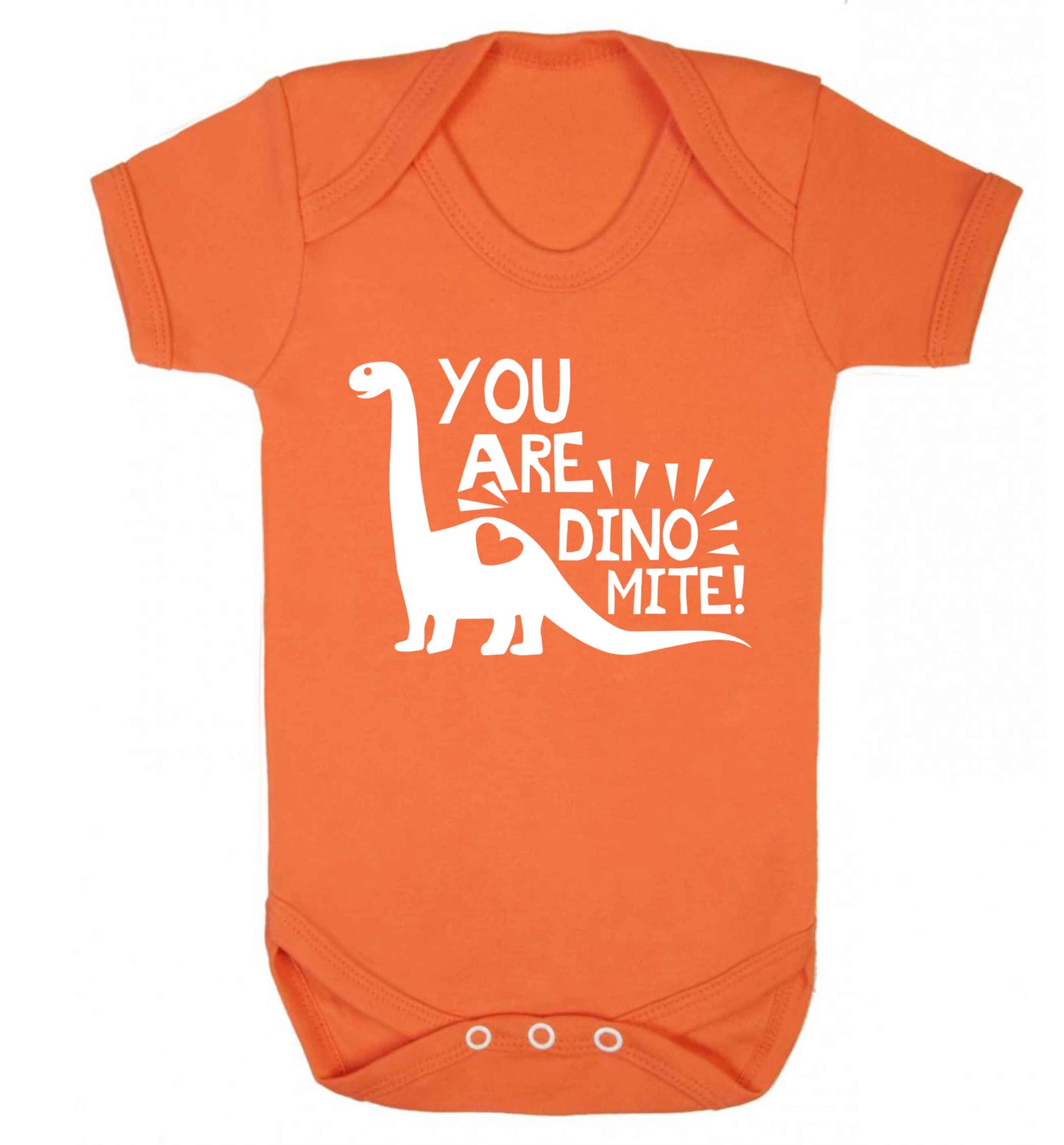 You are dinomite! Baby Vest orange 18-24 months