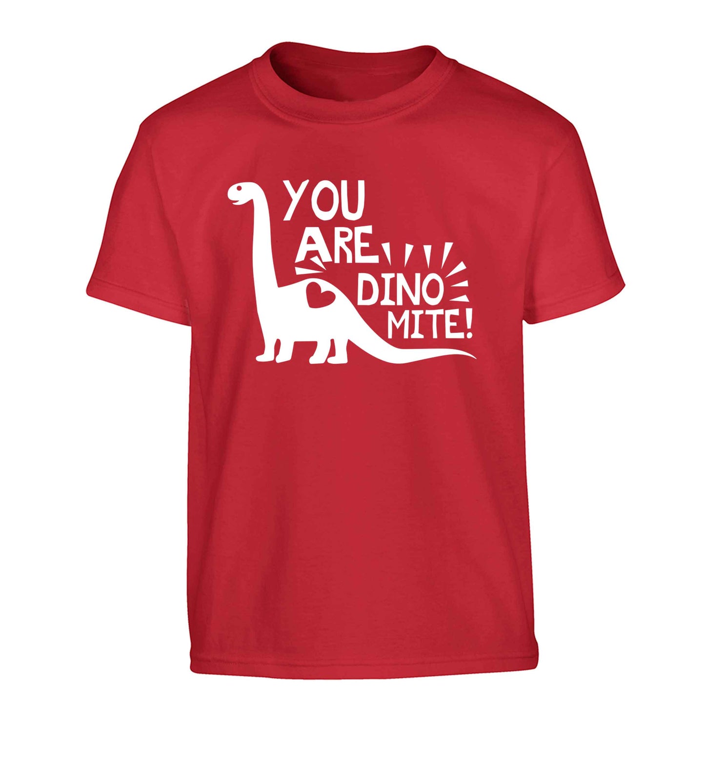 You are dinomite! Children's red Tshirt 12-13 Years