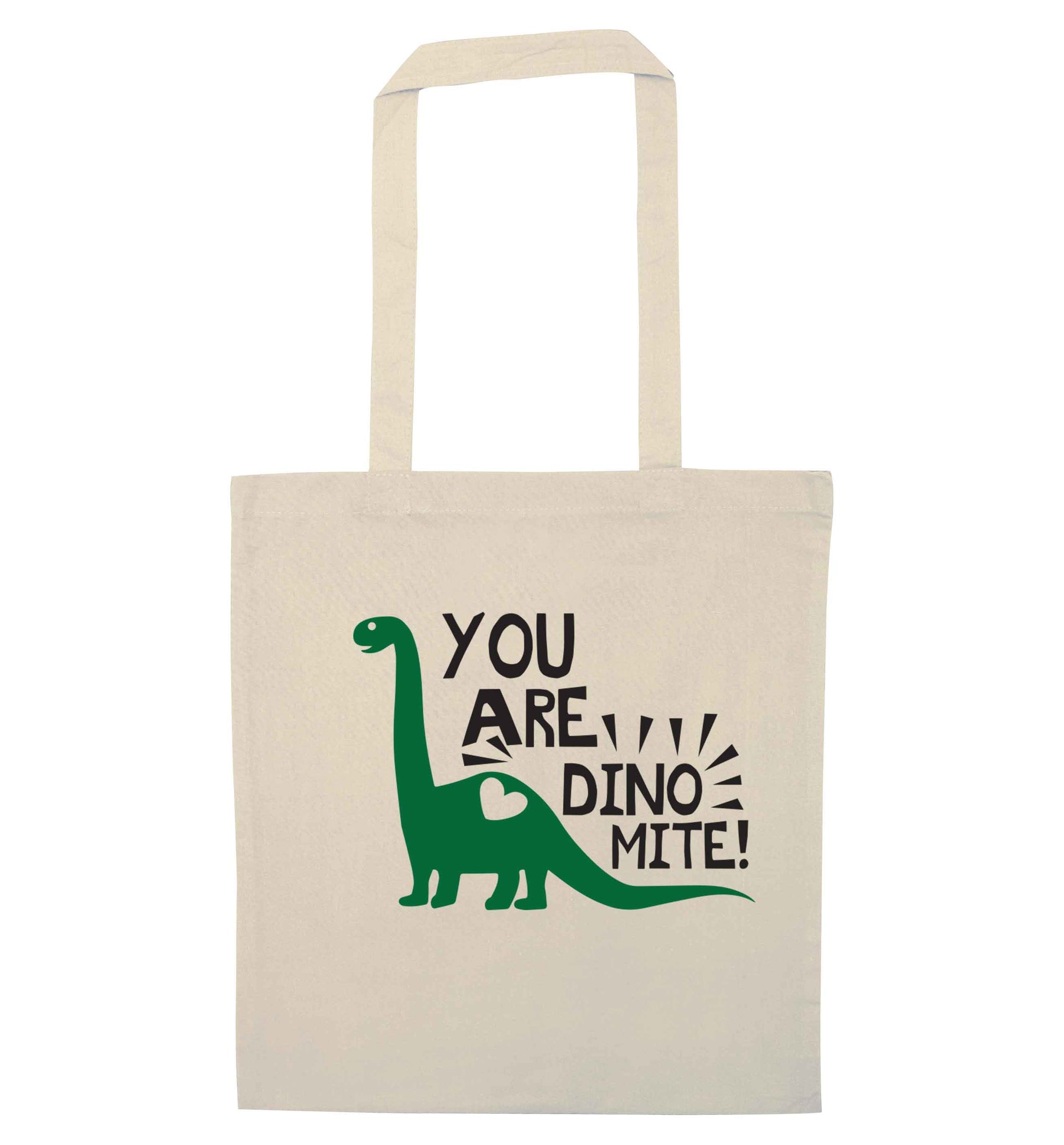 You are dinomite! natural tote bag