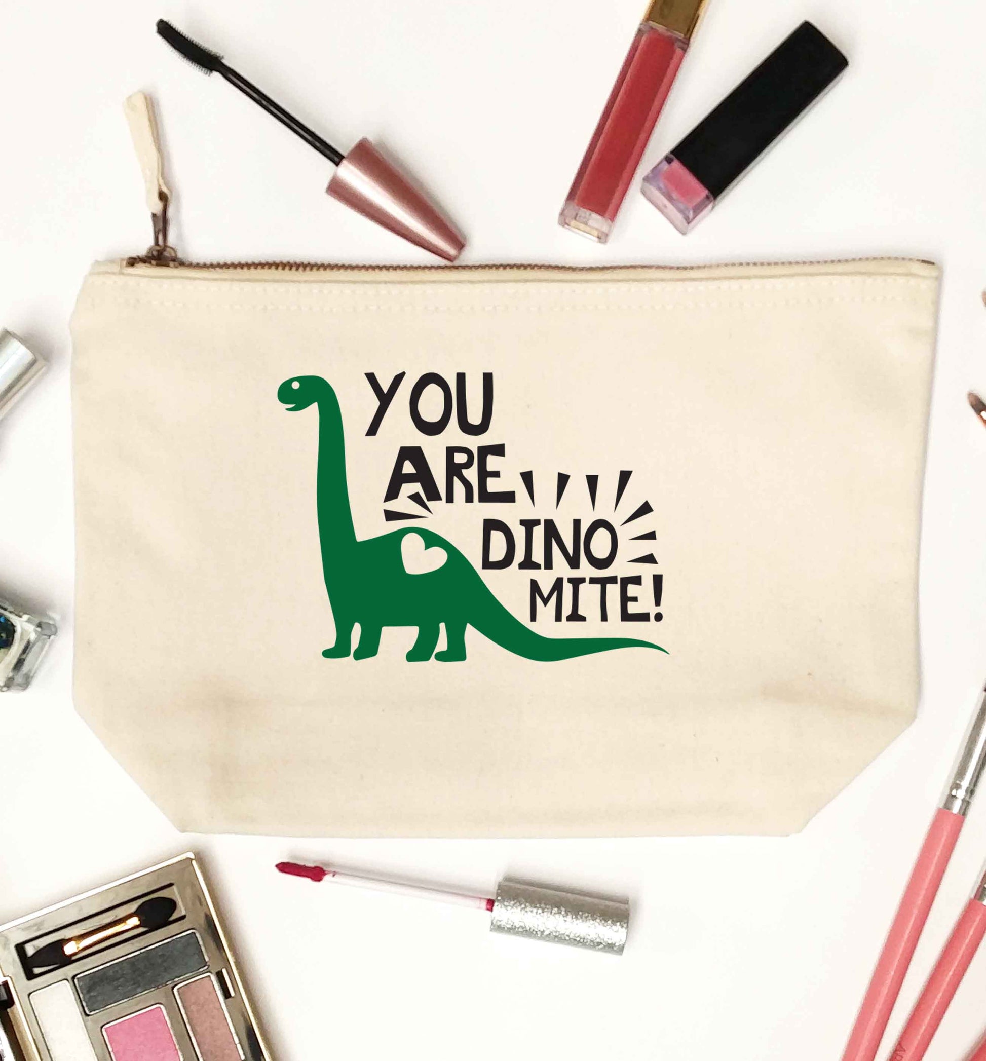 You are dinomite! natural makeup bag