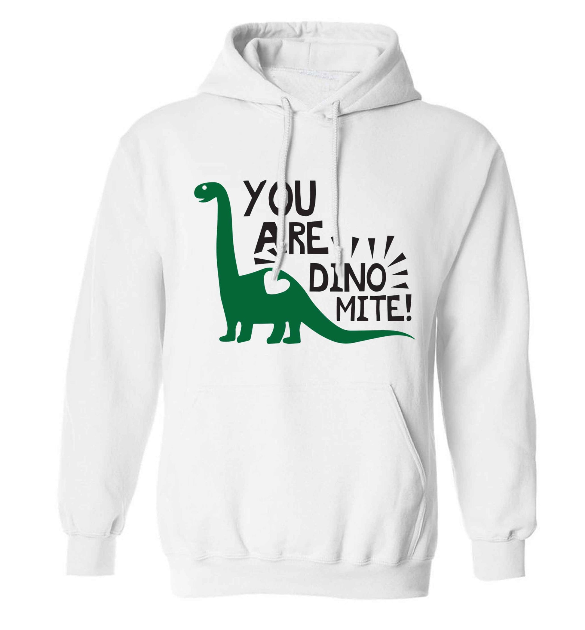 You are dinomite! adults unisex white hoodie 2XL