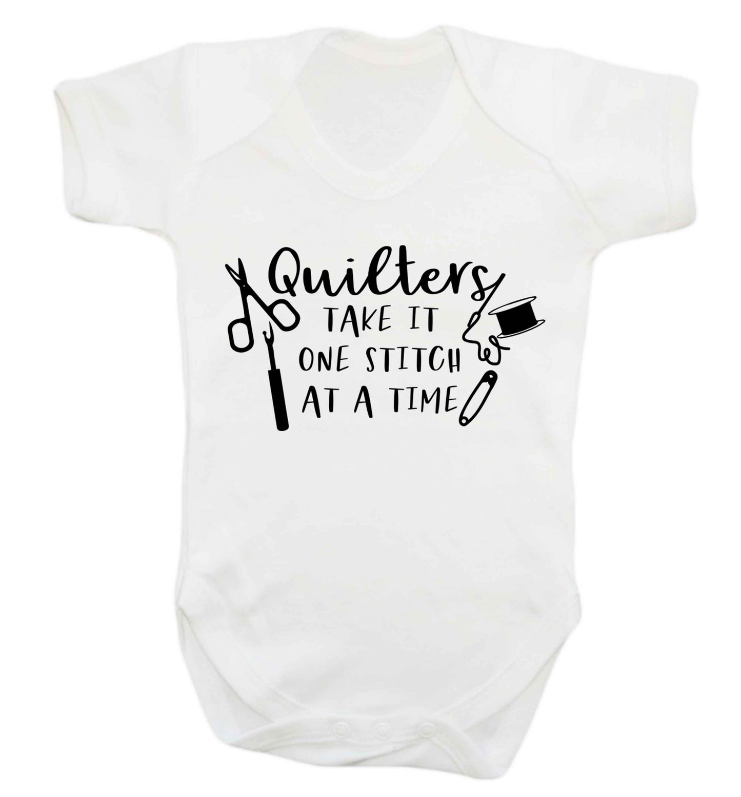 Quilters take it one stitch at a time  Baby Vest white 18-24 months