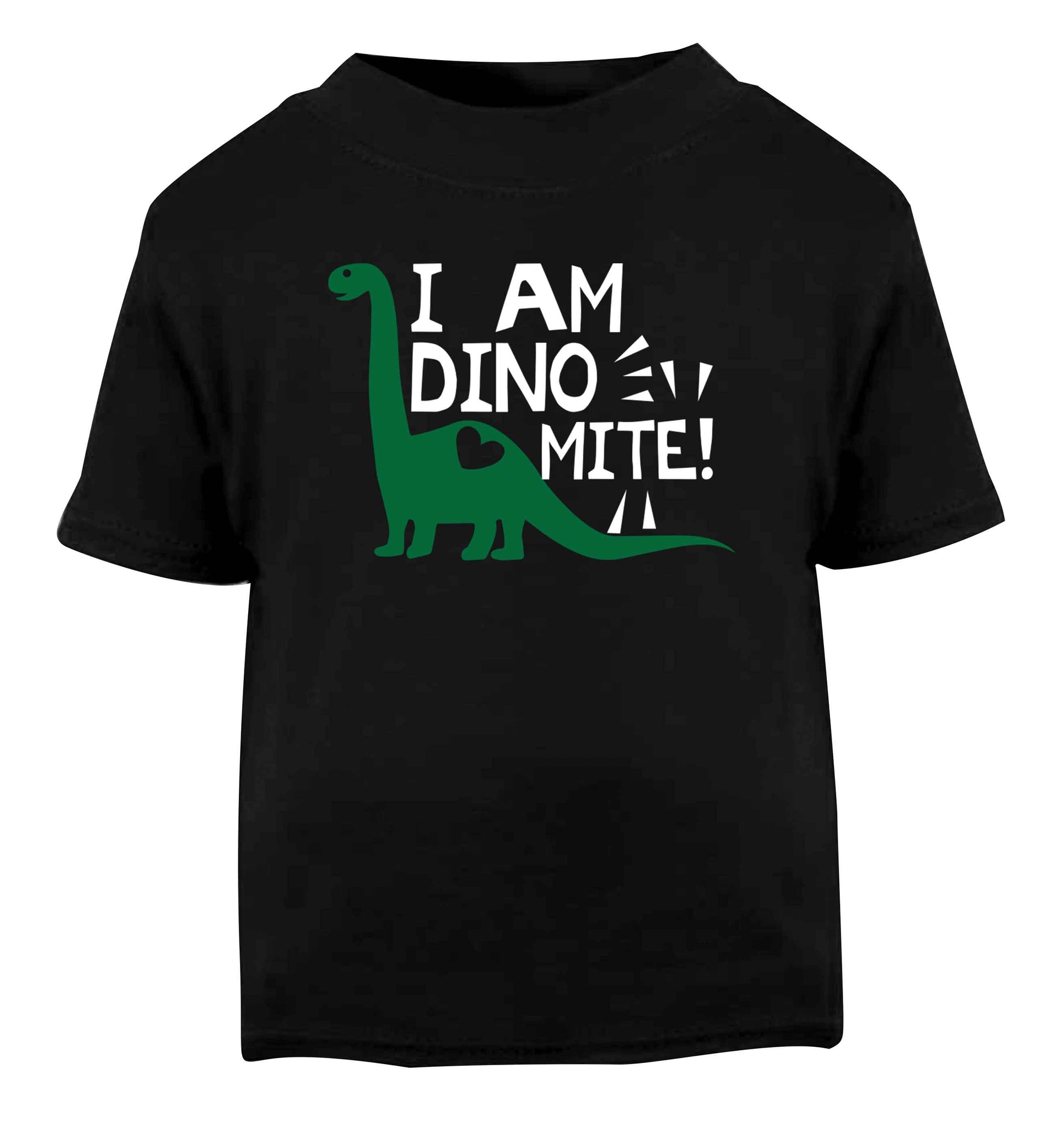 I am dinomite! Black Baby Toddler Tshirt 2 years
