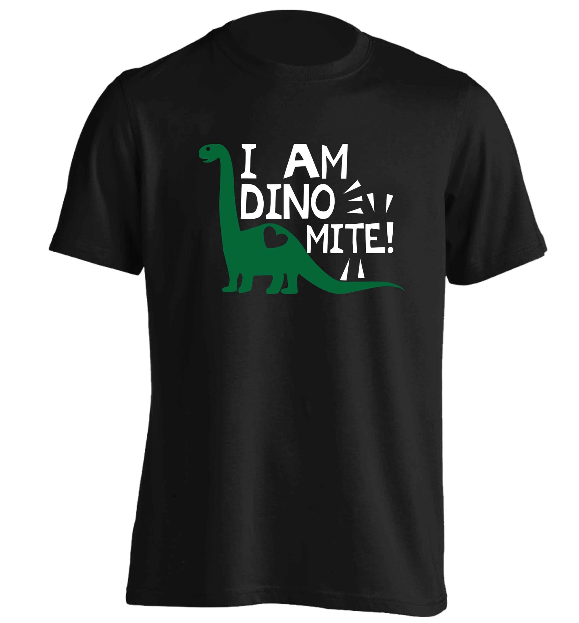I am dinomite! adults unisex black Tshirt 2XL