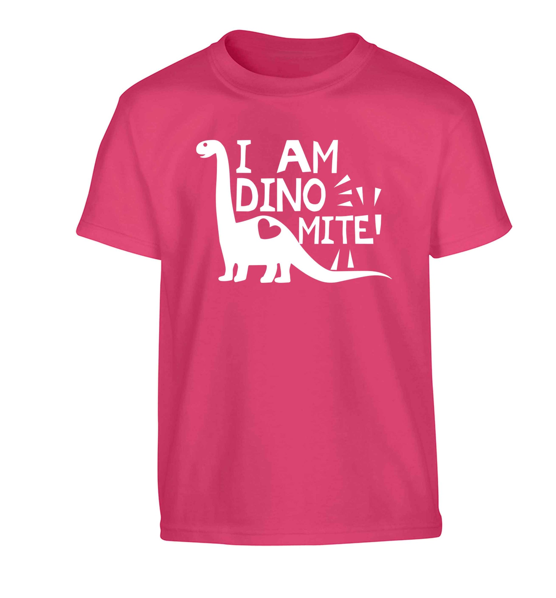 I am dinomite! Children's pink Tshirt 12-13 Years