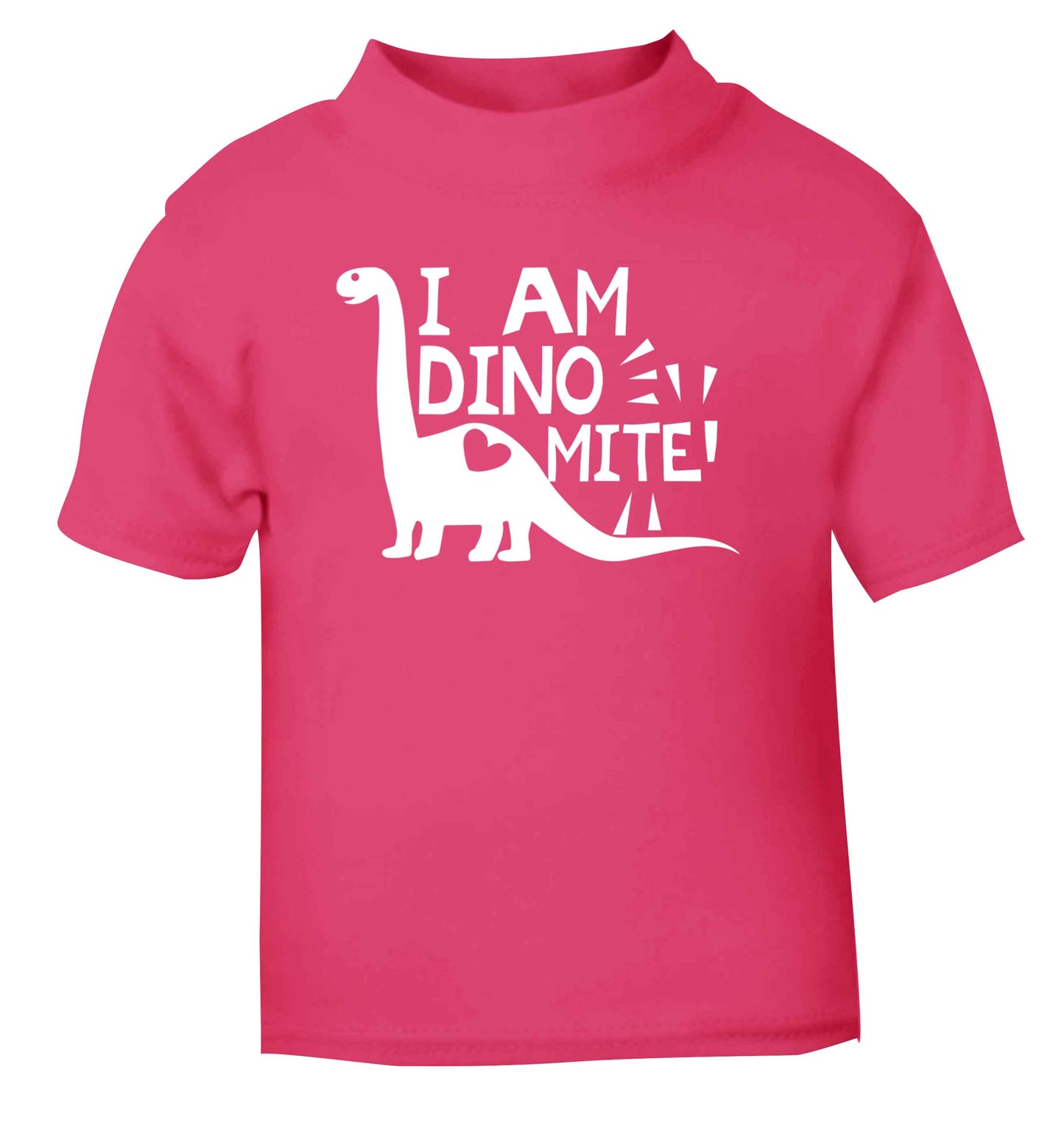 I am dinomite! pink Baby Toddler Tshirt 2 Years