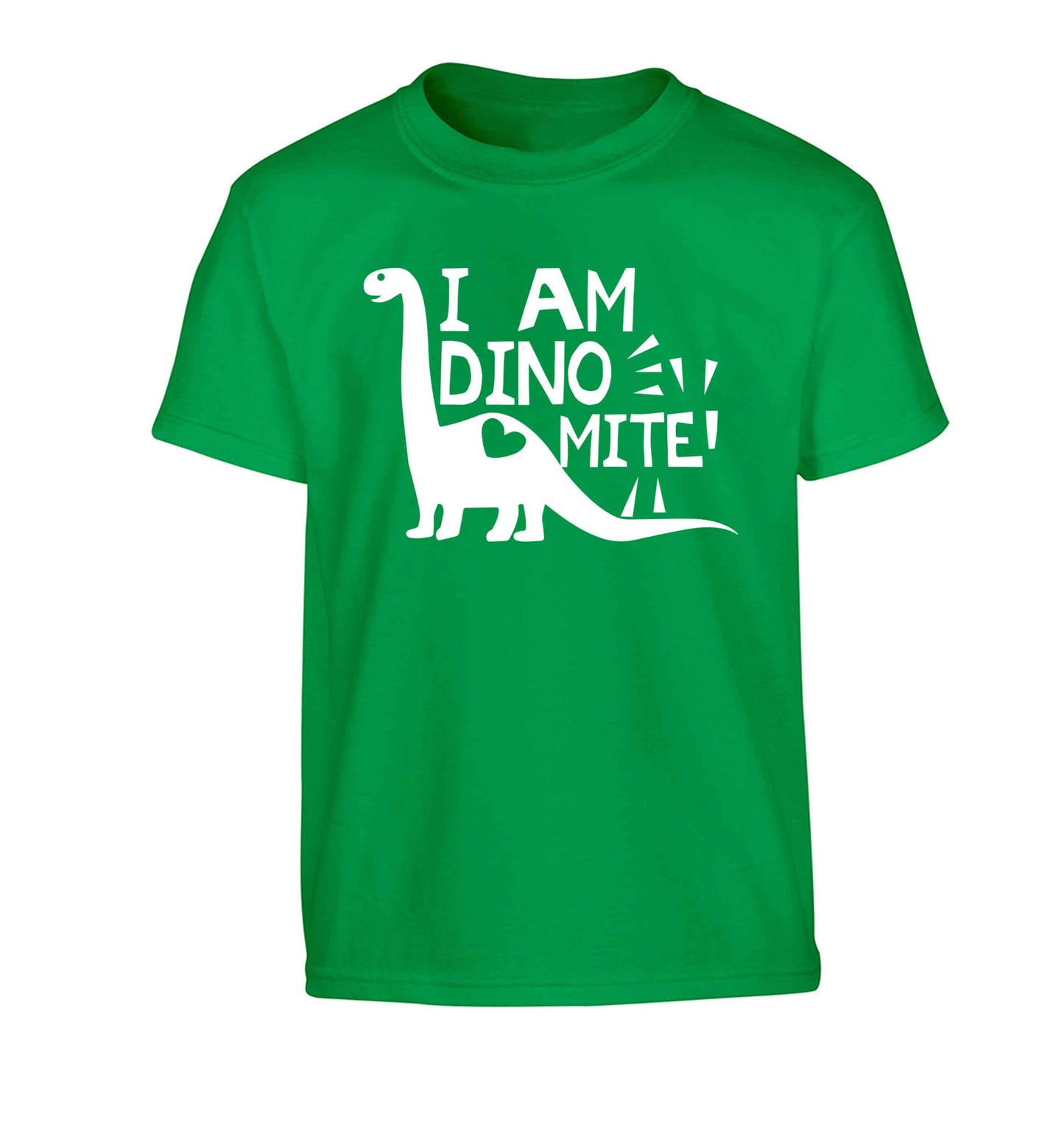 I am dinomite! Children's green Tshirt 12-13 Years