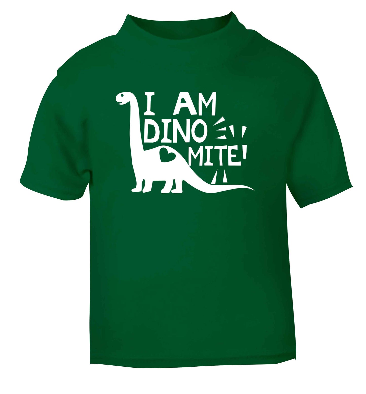 I am dinomite! green Baby Toddler Tshirt 2 Years