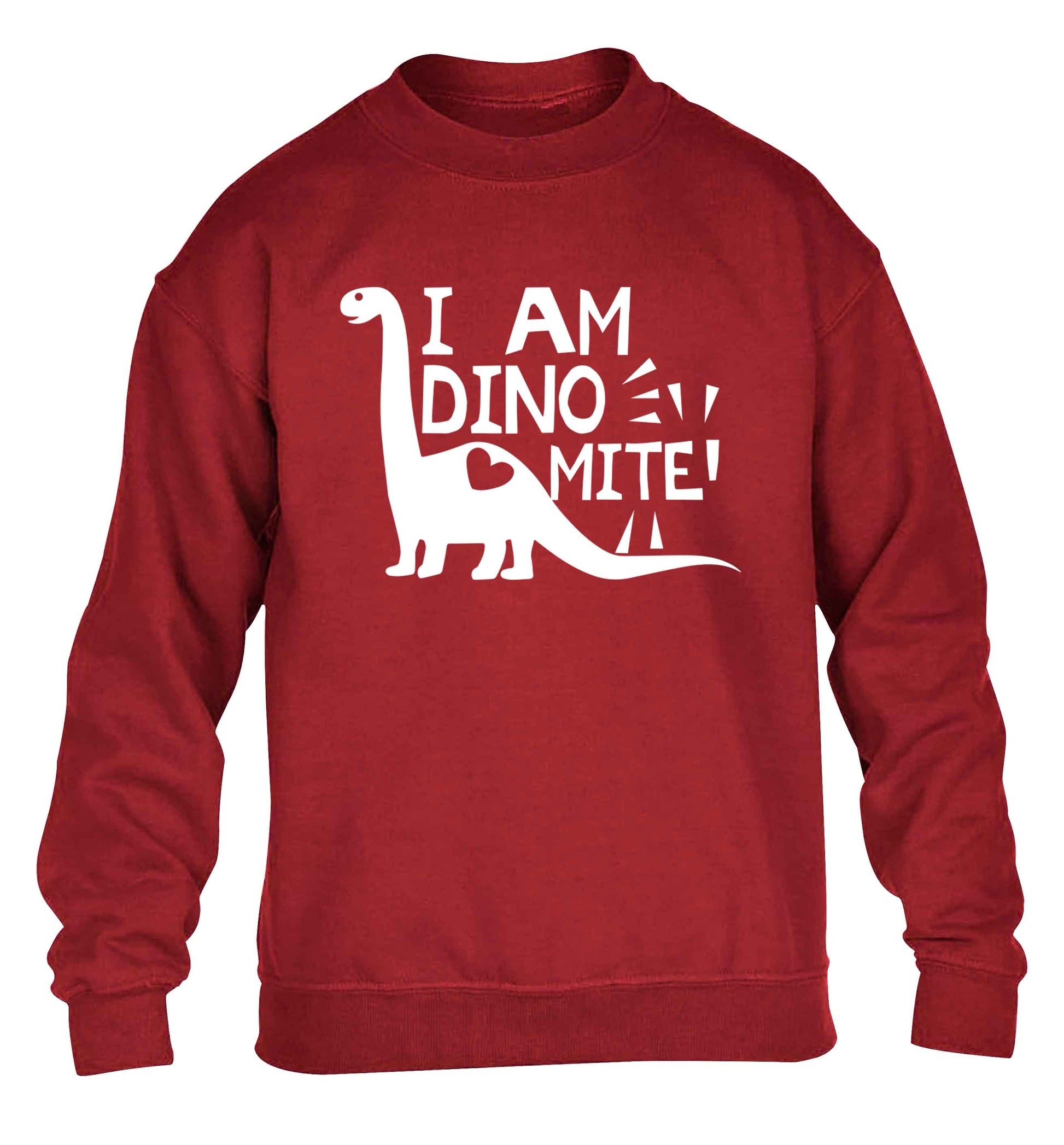 I am dinomite! children's grey sweater 12-13 Years