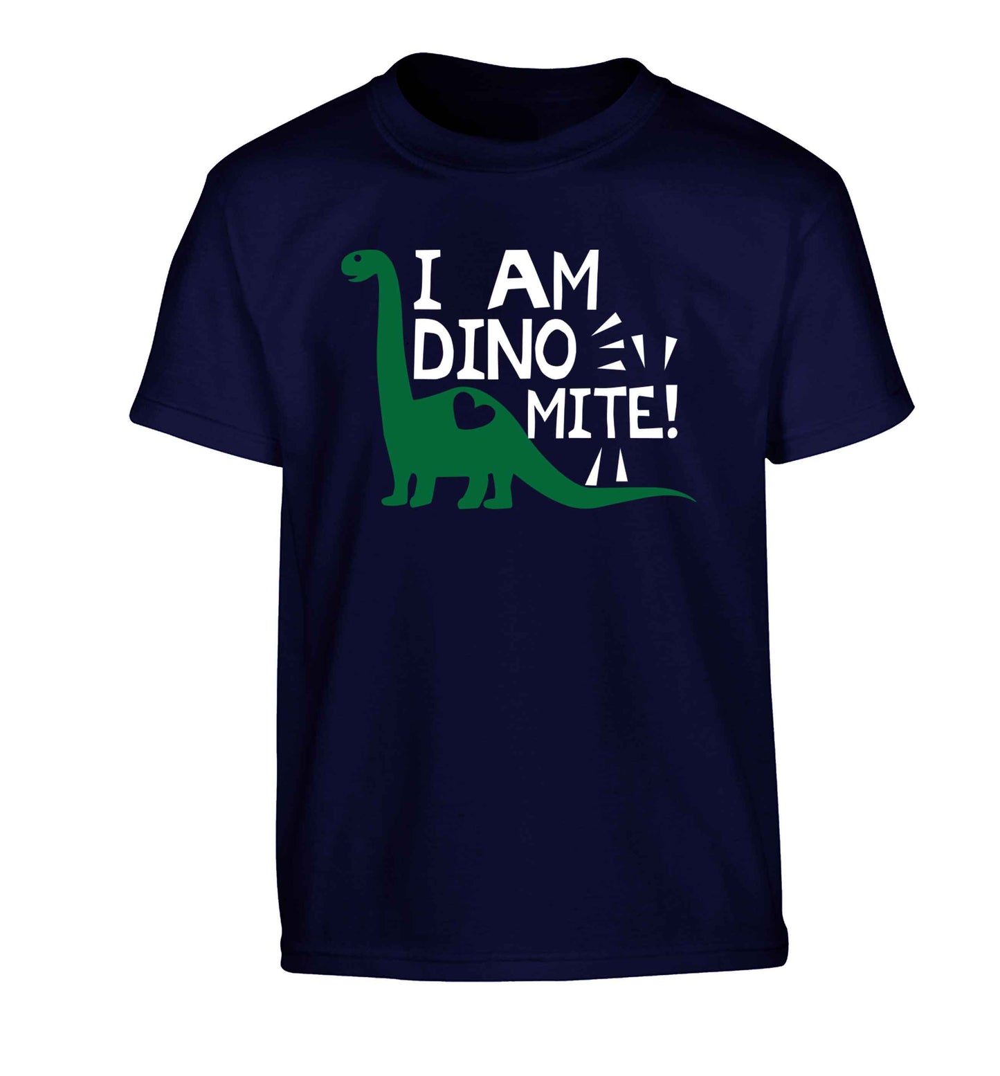 I am dinomite! Children's navy Tshirt 12-13 Years