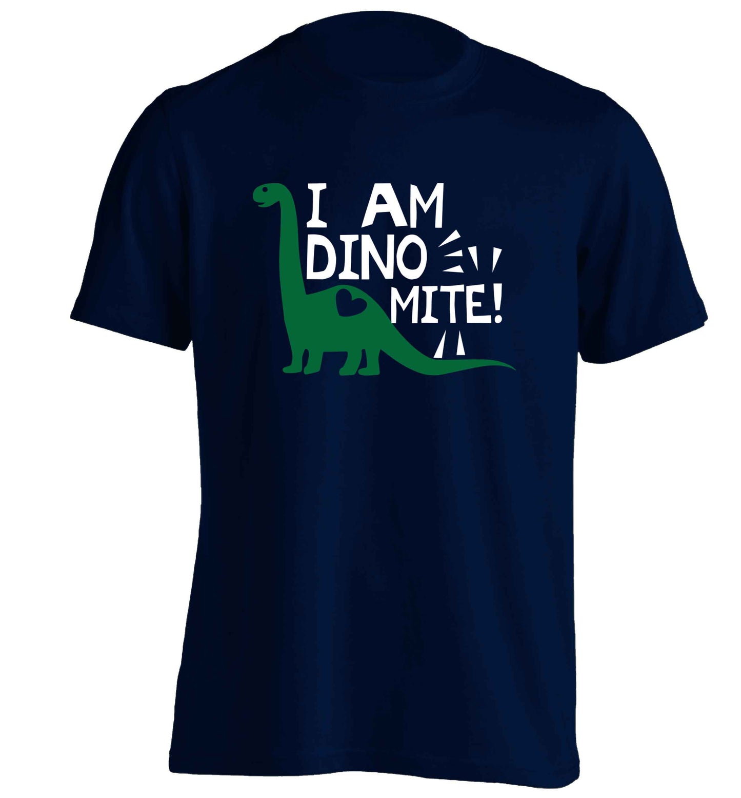 I am dinomite! adults unisex navy Tshirt 2XL