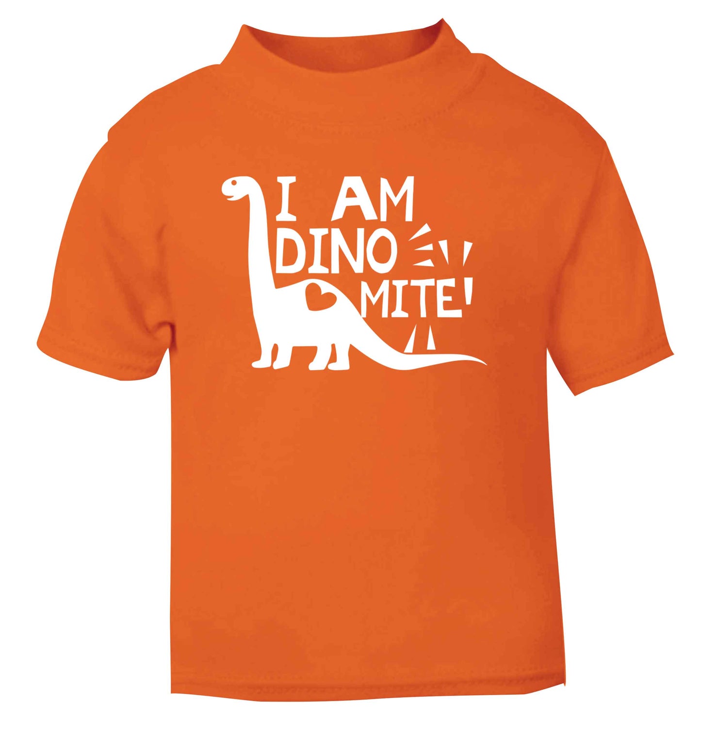 I am dinomite! orange Baby Toddler Tshirt 2 Years