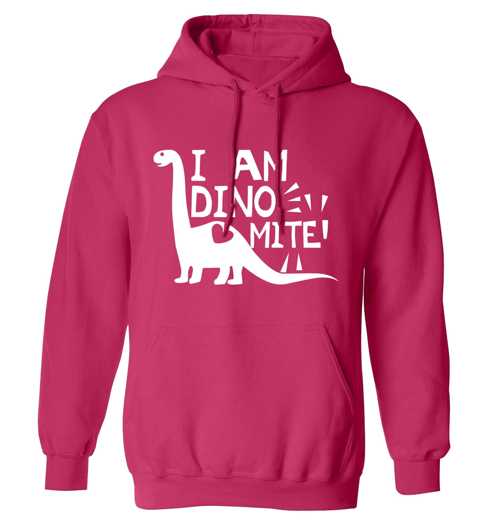 I am dinomite! adults unisex pink hoodie 2XL