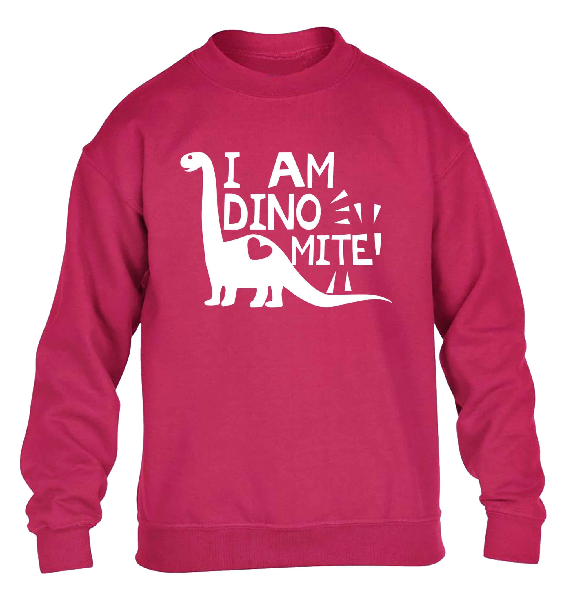 I am dinomite! children's pink sweater 12-13 Years