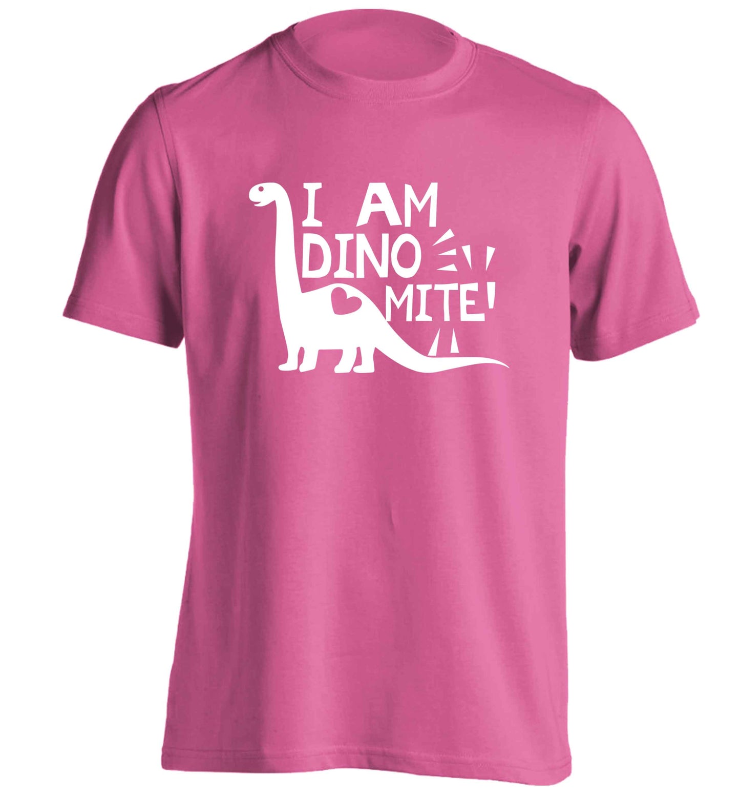 I am dinomite! adults unisex pink Tshirt 2XL