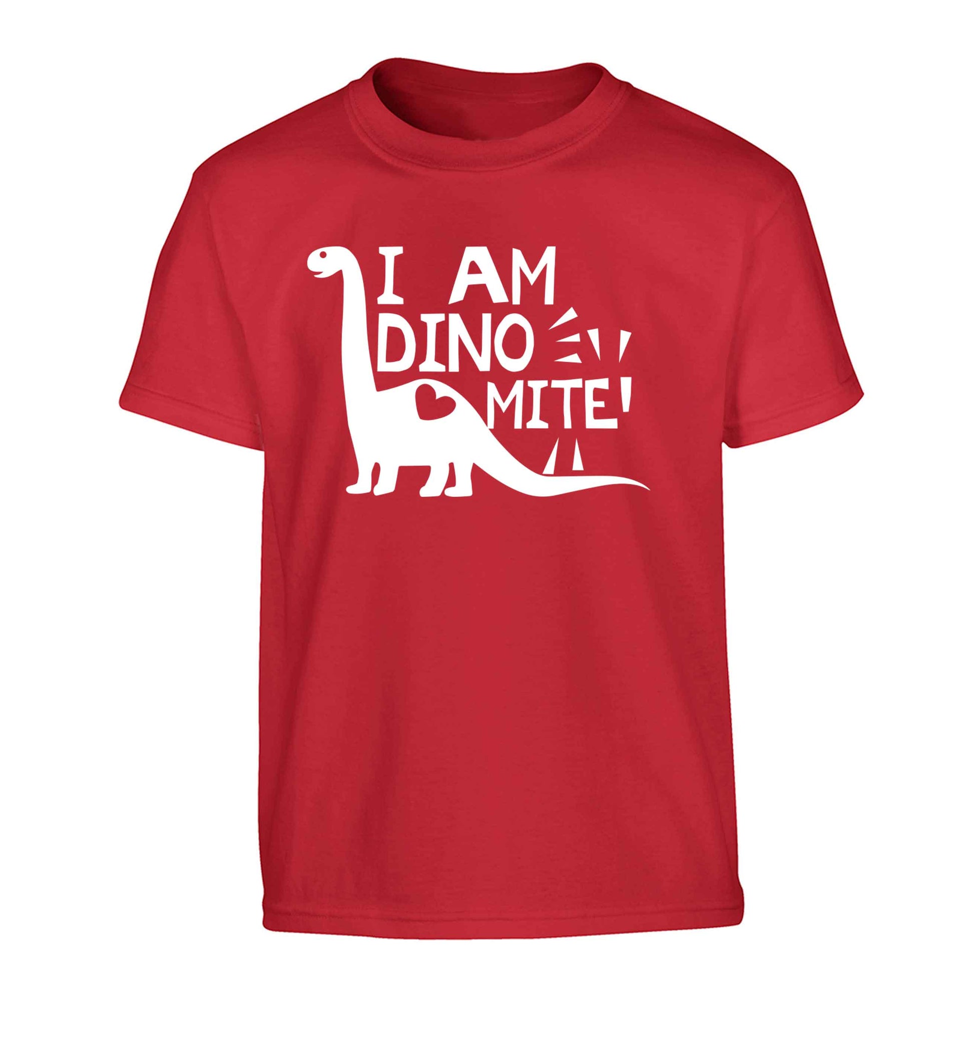 I am dinomite! Children's red Tshirt 12-13 Years