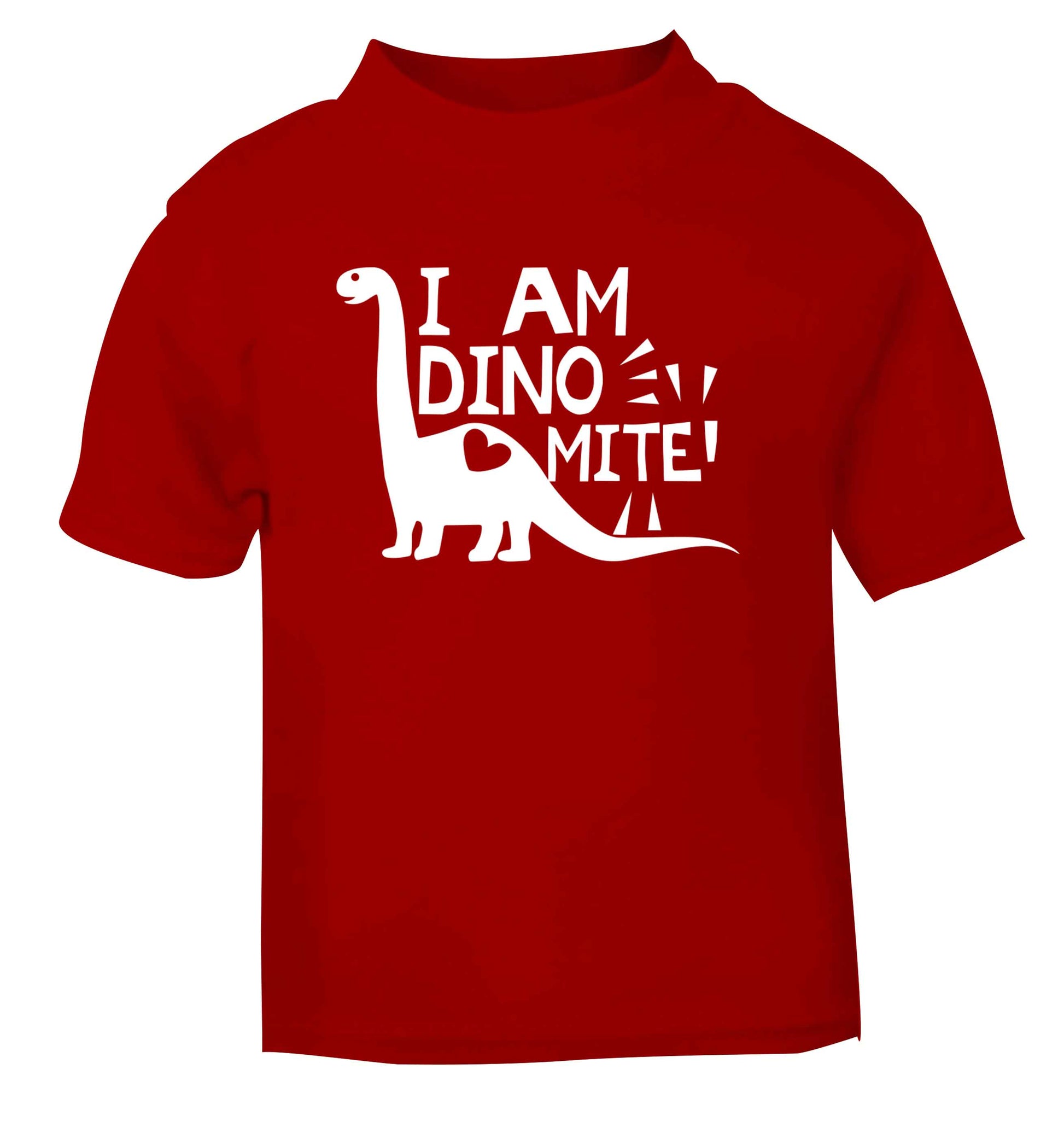 I am dinomite! red Baby Toddler Tshirt 2 Years