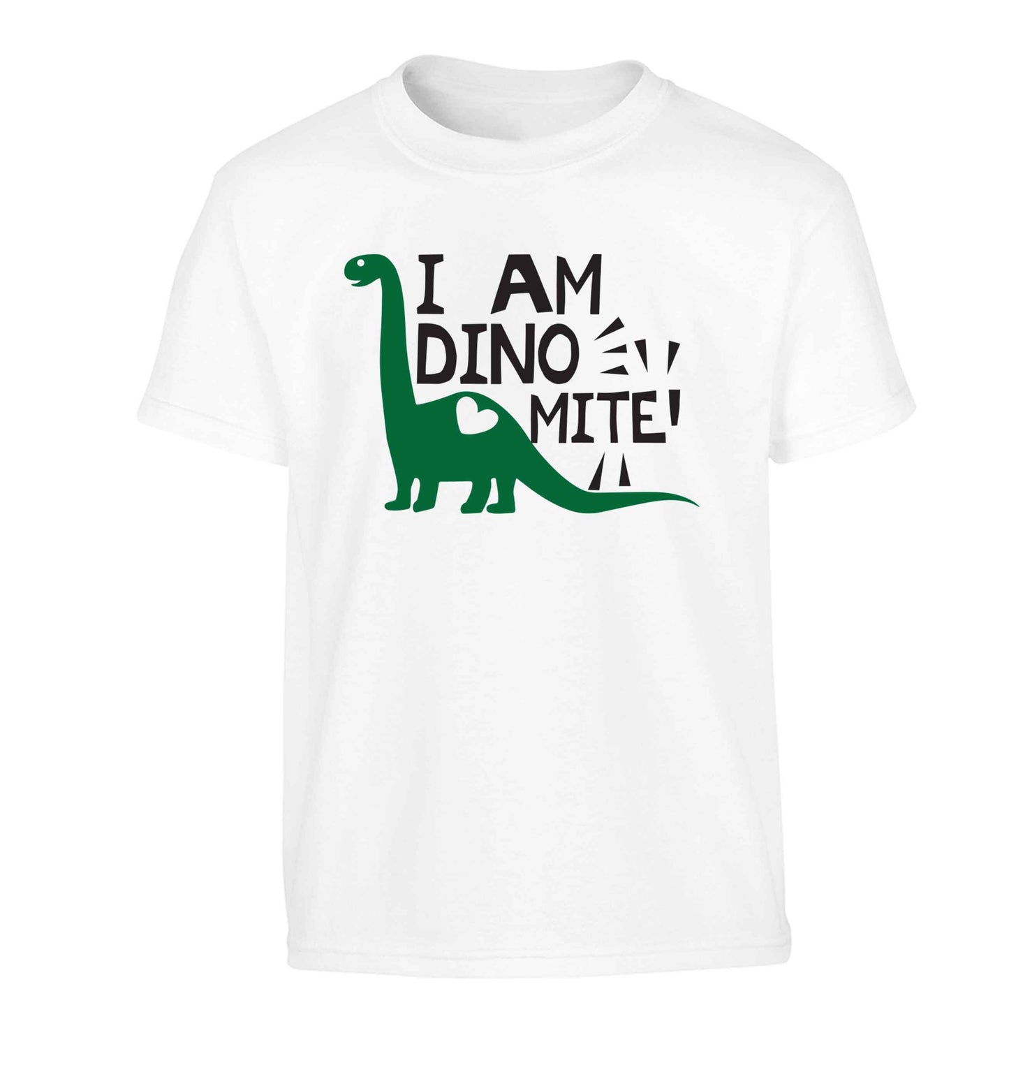 I am dinomite! Children's white Tshirt 12-13 Years