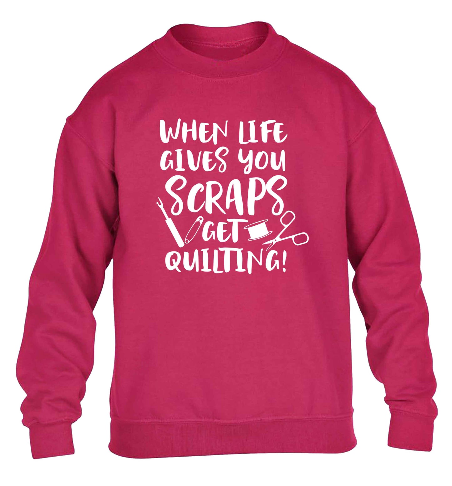 When life gives you scraps get quilting! children's pink sweater 12-13 Years