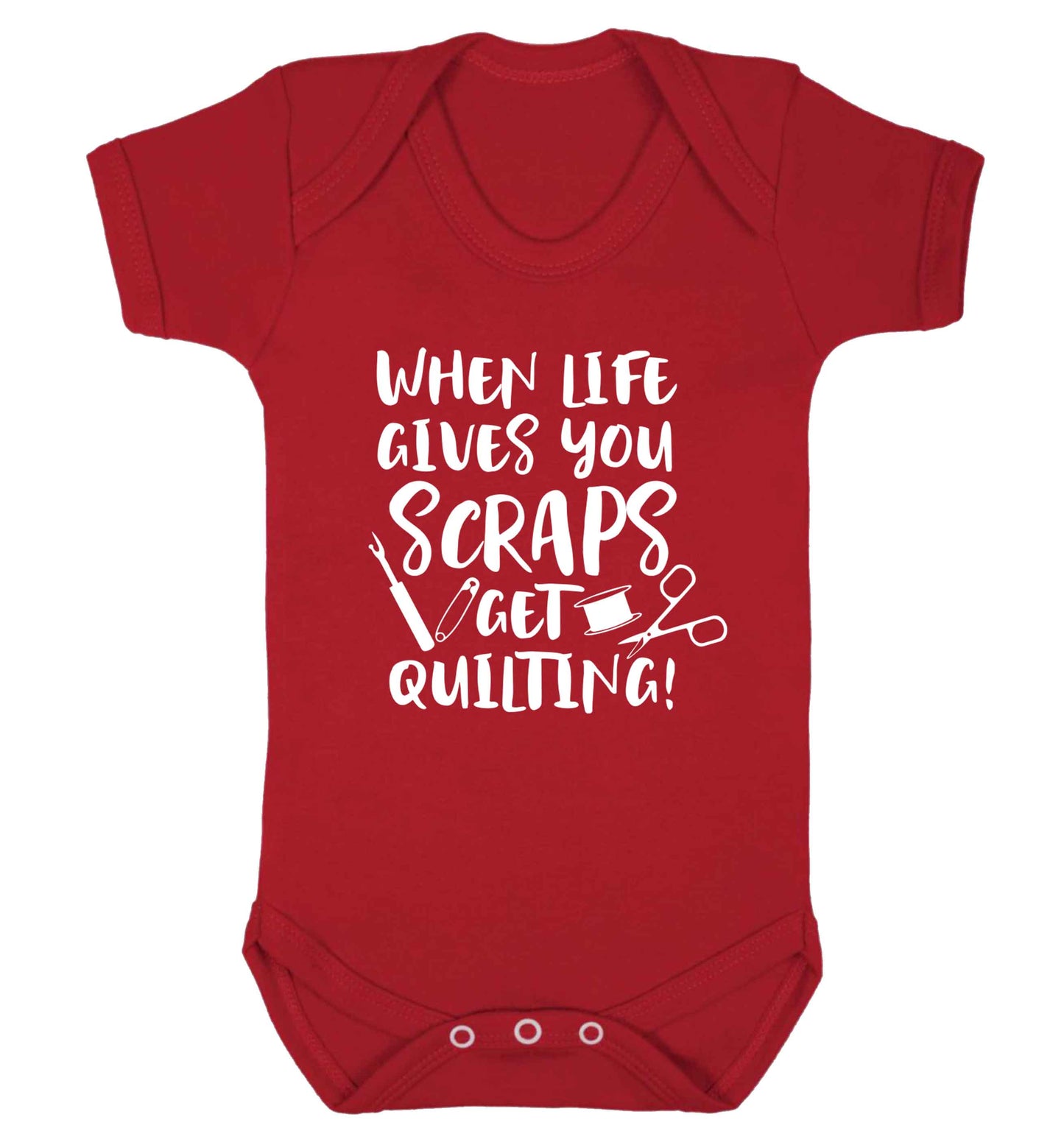 When life gives you scraps get quilting! Baby Vest red 18-24 months