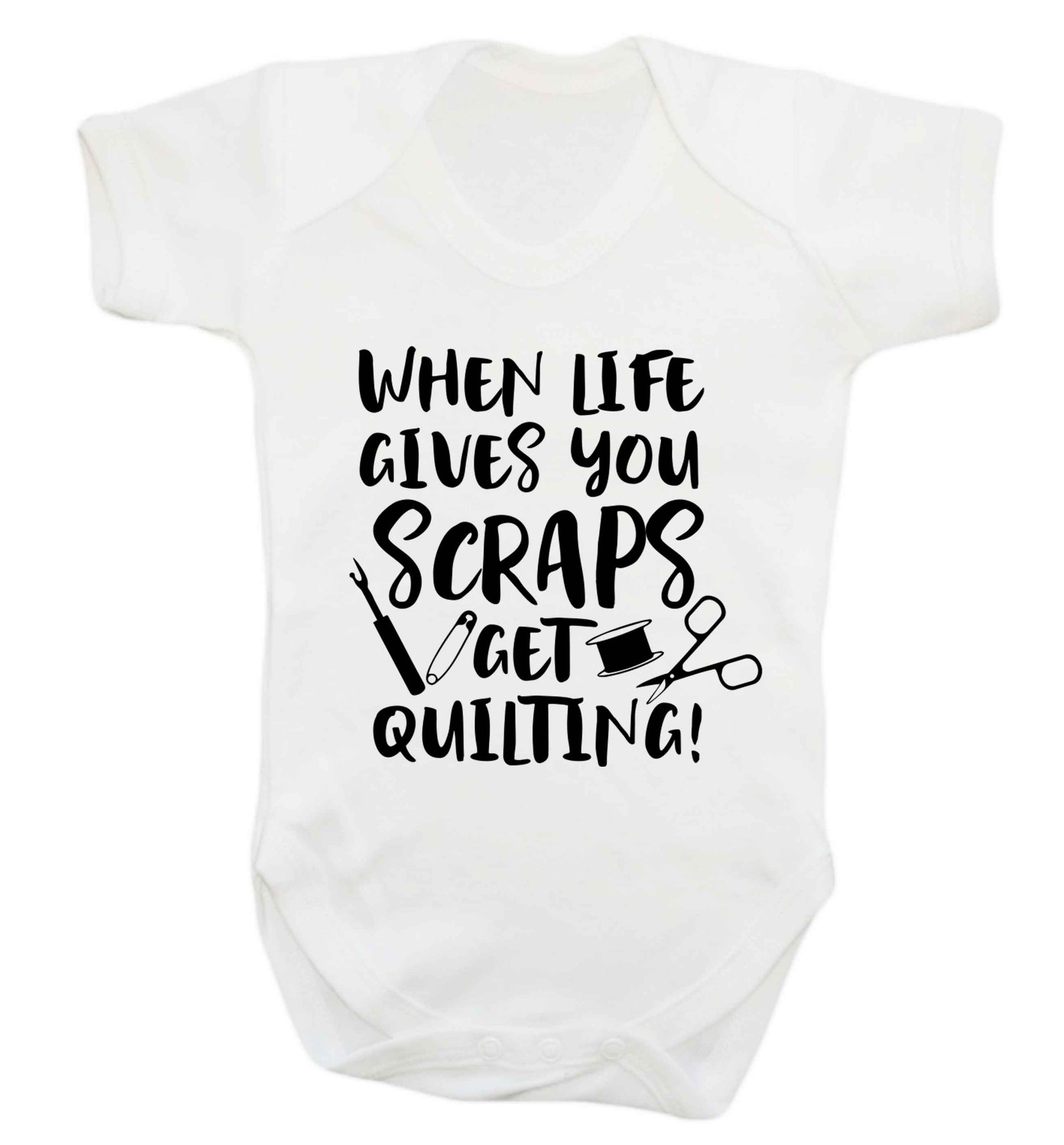When life gives you scraps get quilting! Baby Vest white 18-24 months