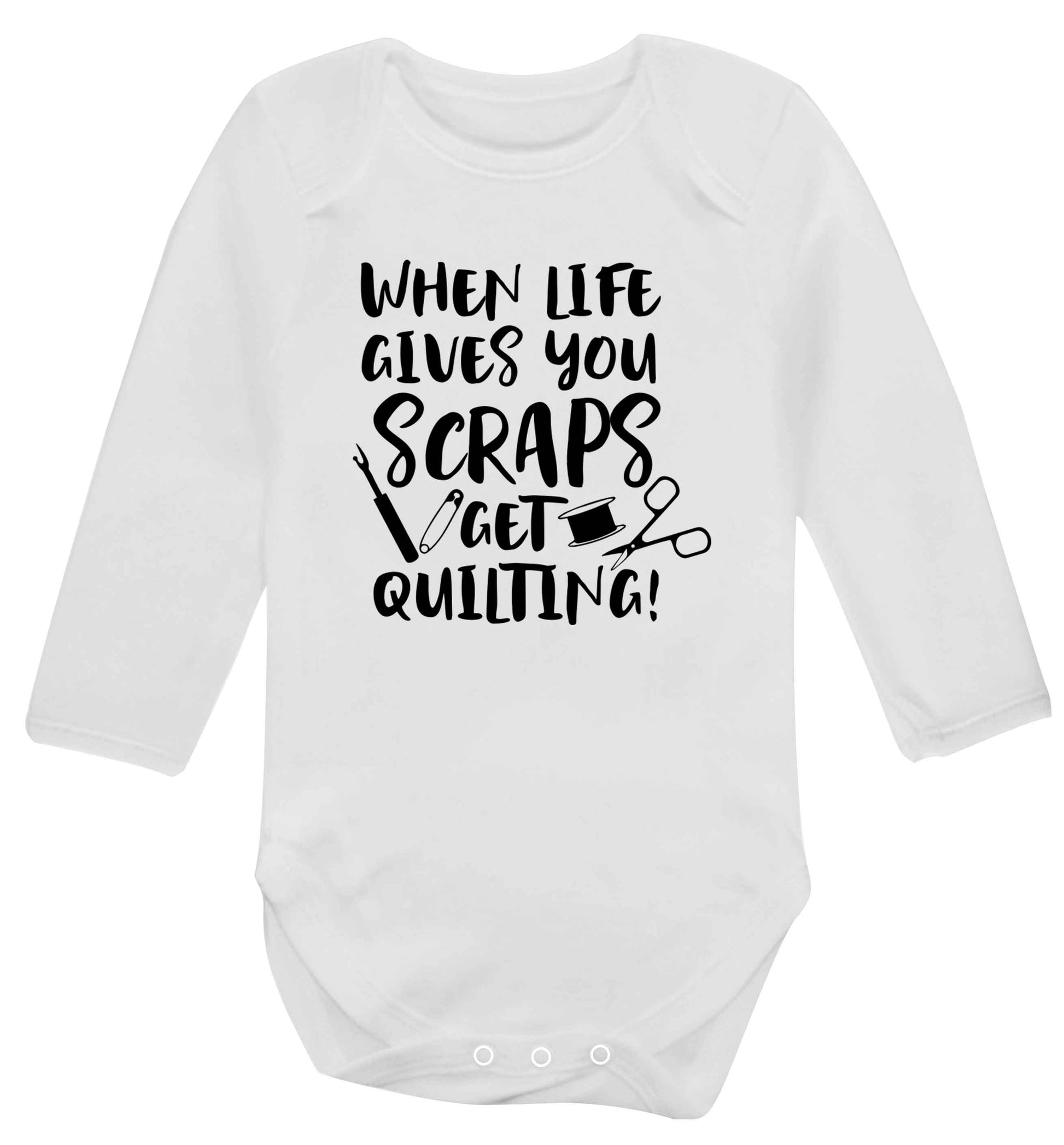When life gives you scraps get quilting! Baby Vest long sleeved white 6-12 months