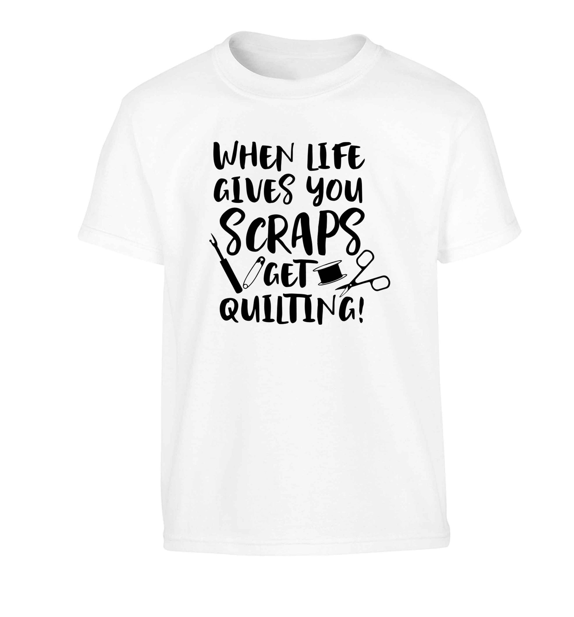 When life gives you scraps get quilting! Children's white Tshirt 12-13 Years