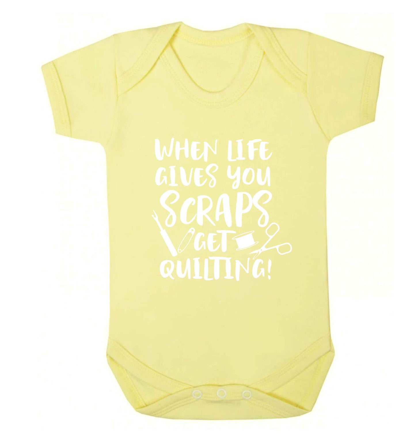 When life gives you scraps get quilting! Baby Vest pale yellow 18-24 months