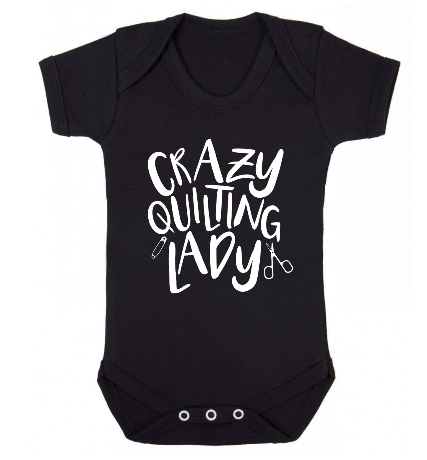 Crazy quilting lady Baby Vest black 18-24 months