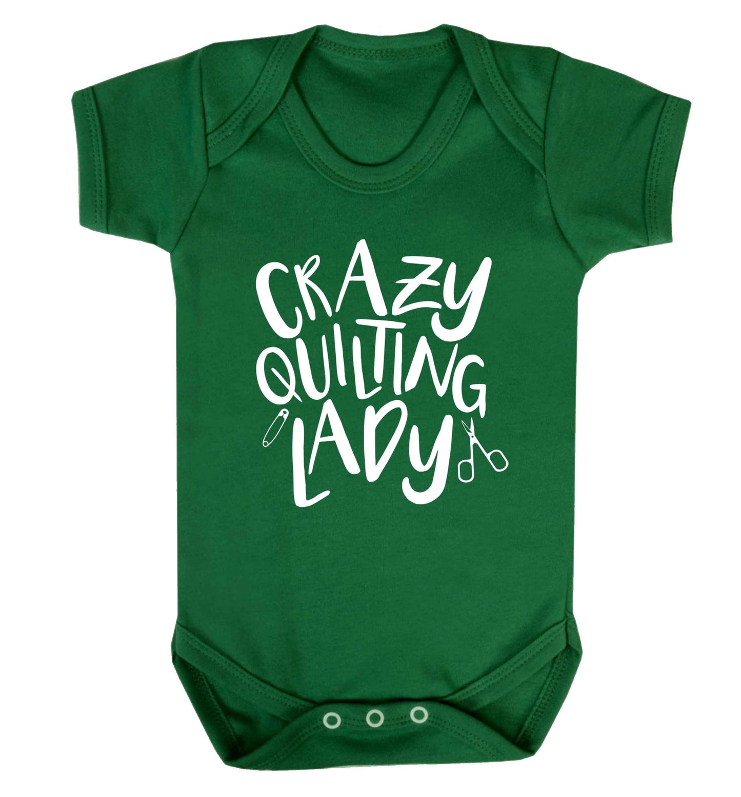 Crazy quilting lady Baby Vest green 18-24 months