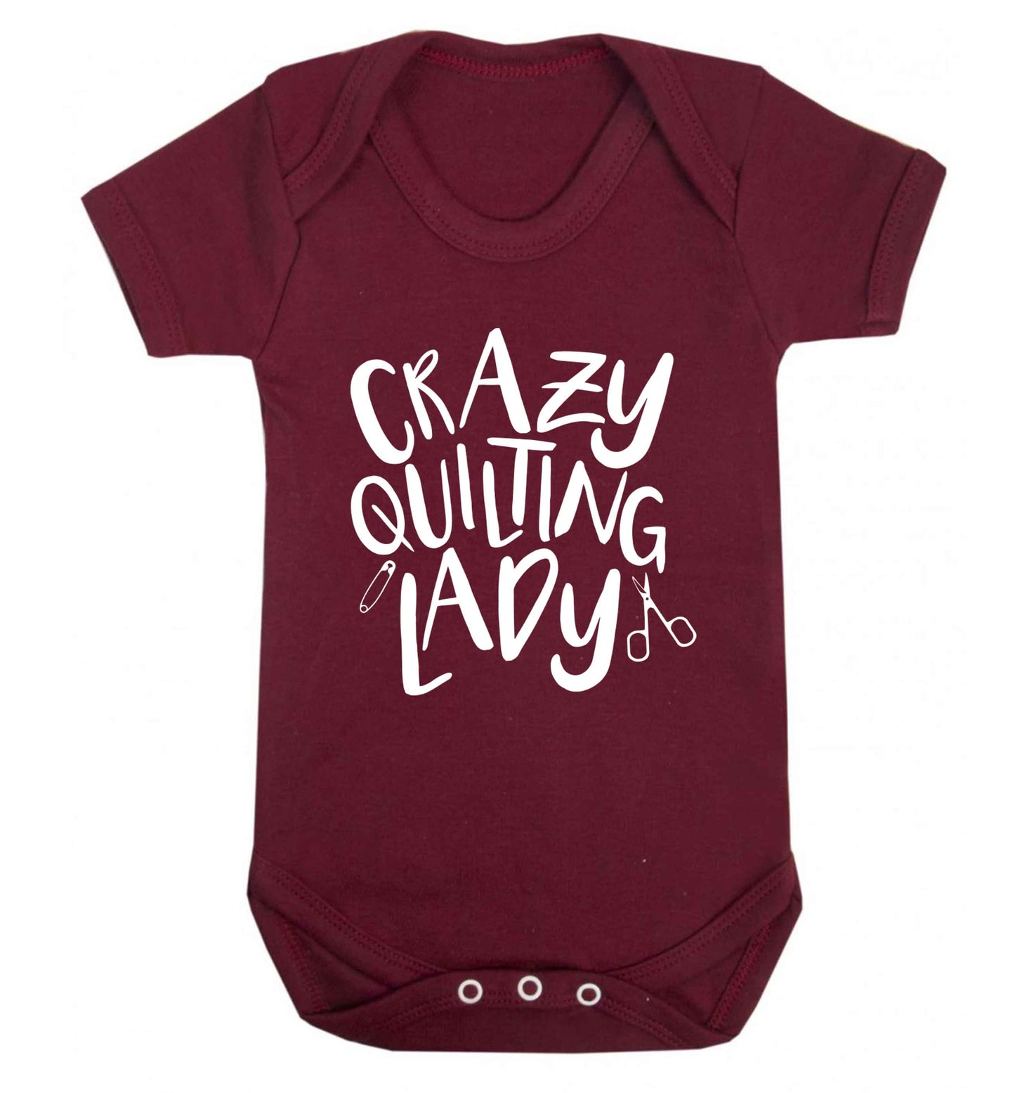 Crazy quilting lady Baby Vest maroon 18-24 months