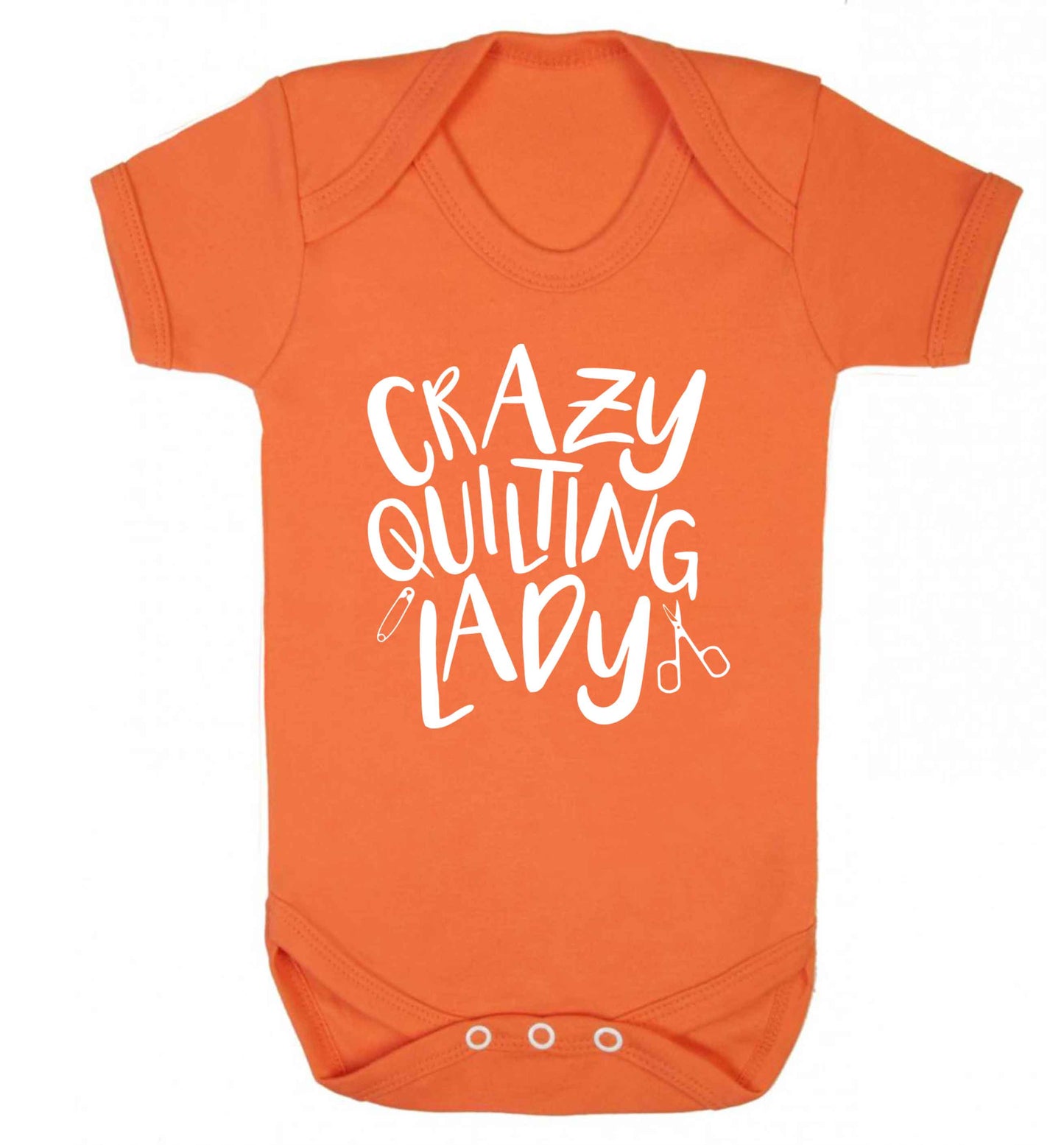 Crazy quilting lady Baby Vest orange 18-24 months