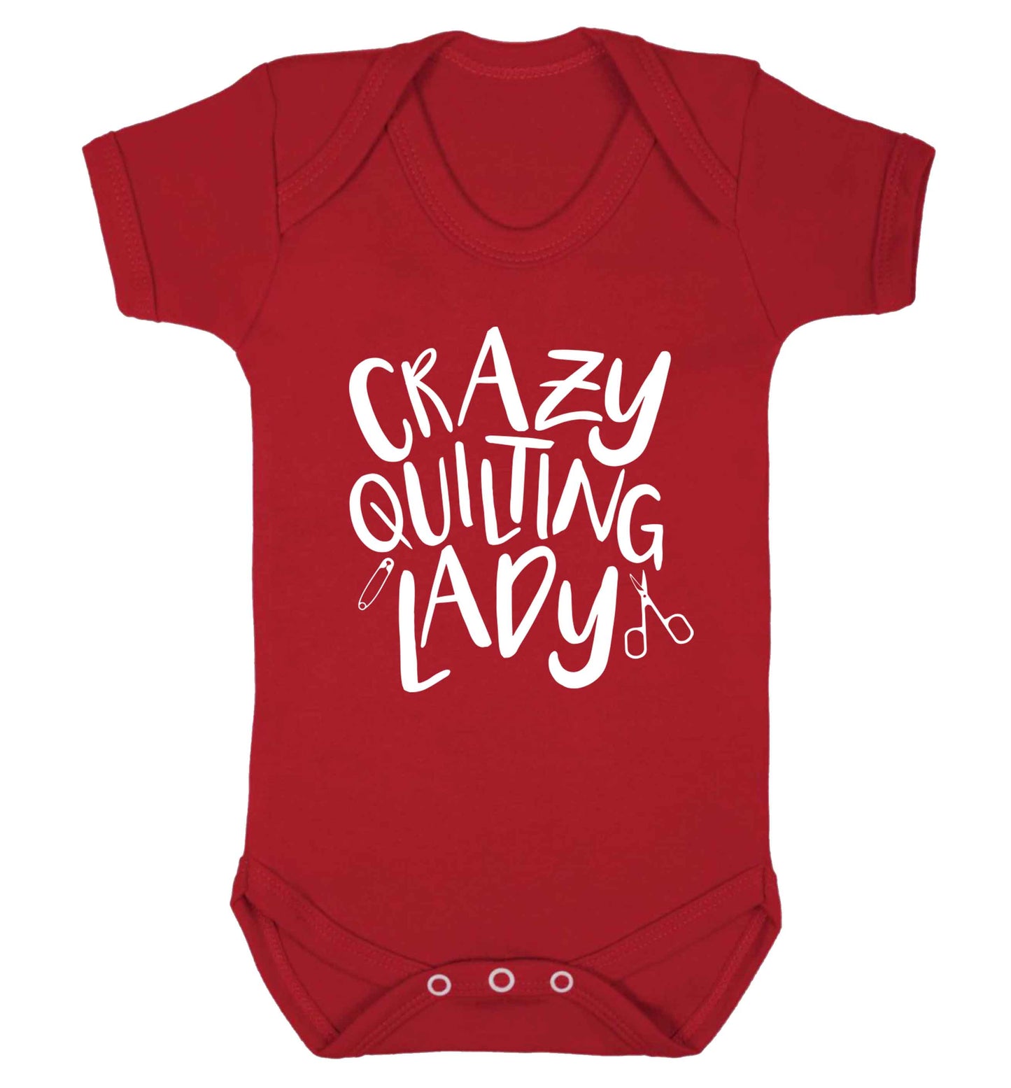 Crazy quilting lady Baby Vest red 18-24 months