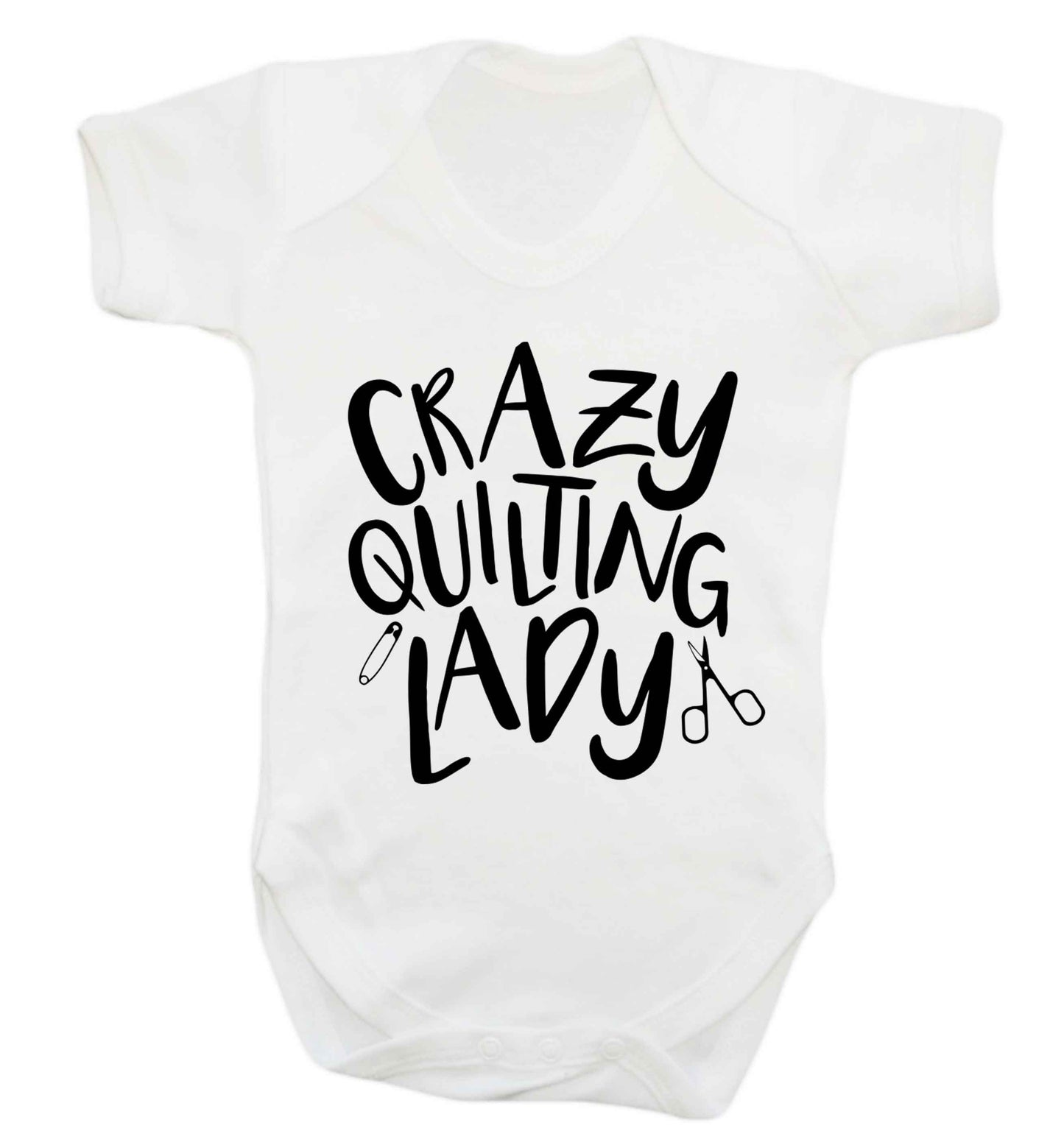 Crazy quilting lady Baby Vest white 18-24 months